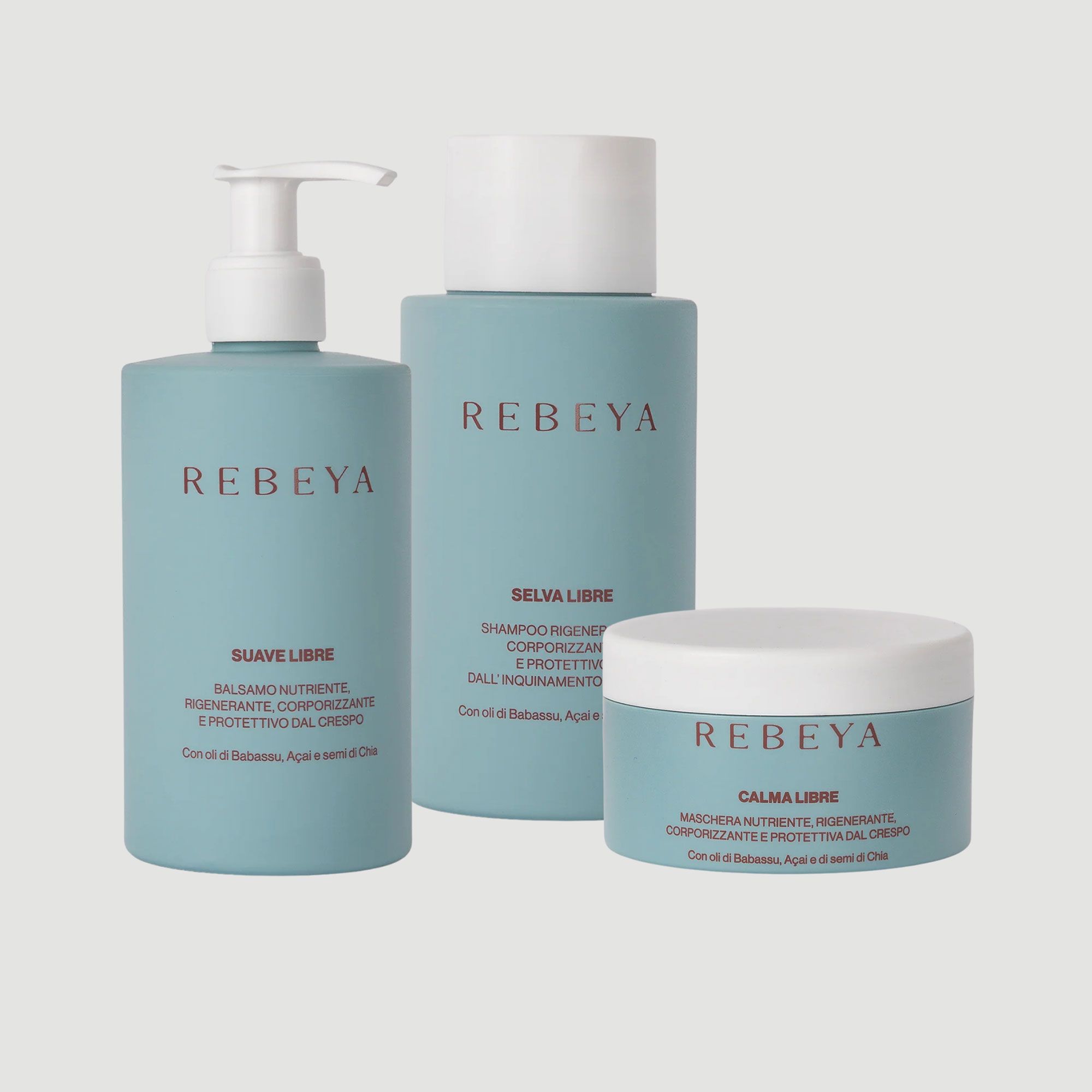 Rebeya Kit Libre: shampoo e balsamo (2x250ml) + maschera (200ml)