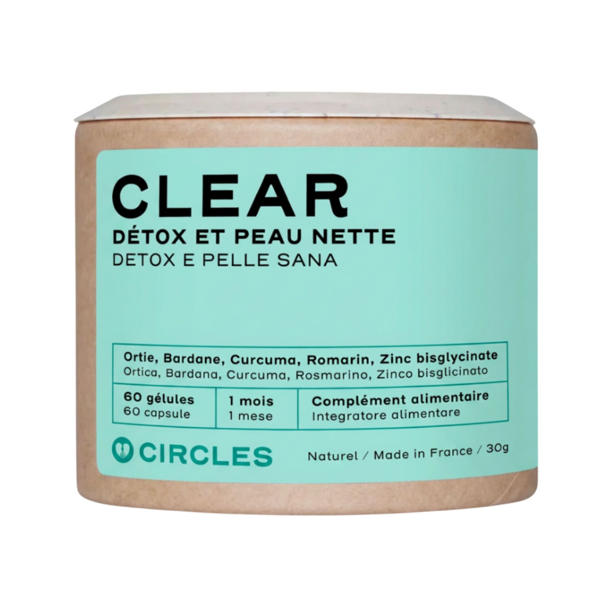 Circles
CLEAR Detox
e benessere
integratore (60cps)