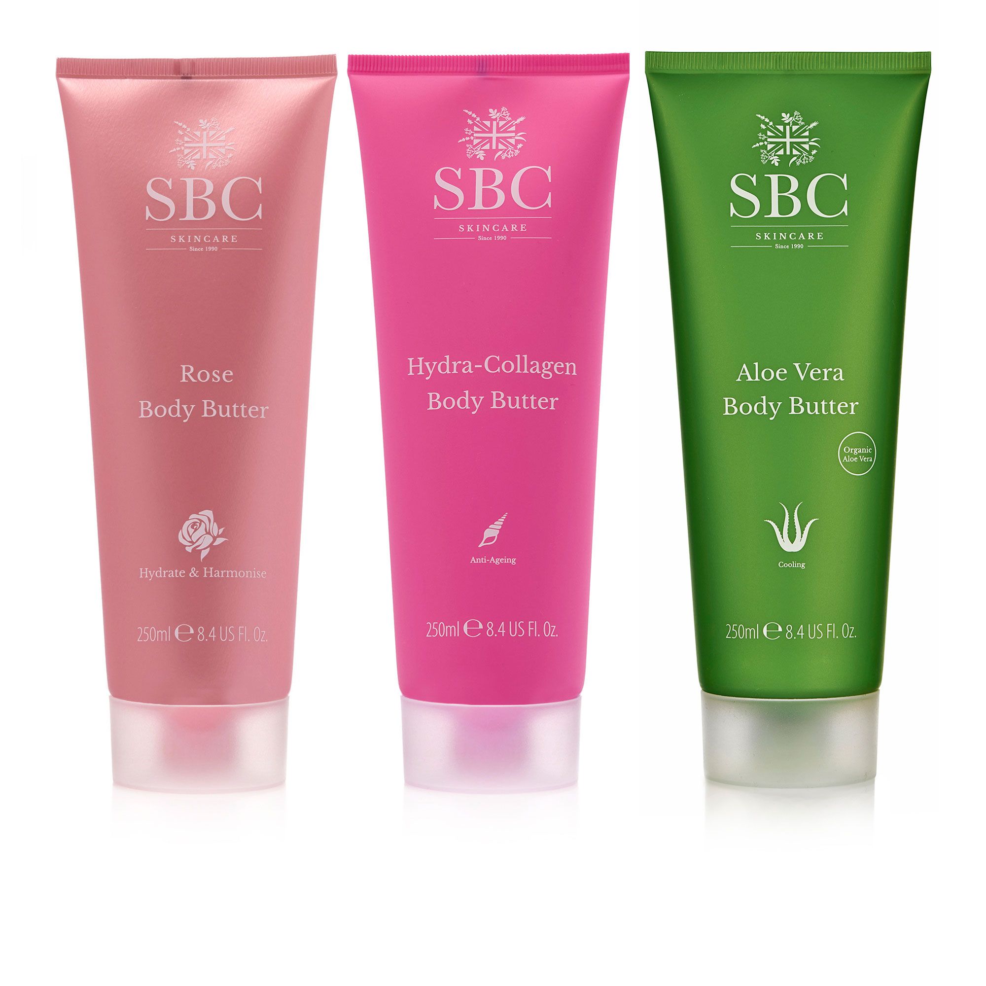 SBC
Burro corpo fragranze
Hydra-Collagen, Aloe
e Rose (3x250 ml)