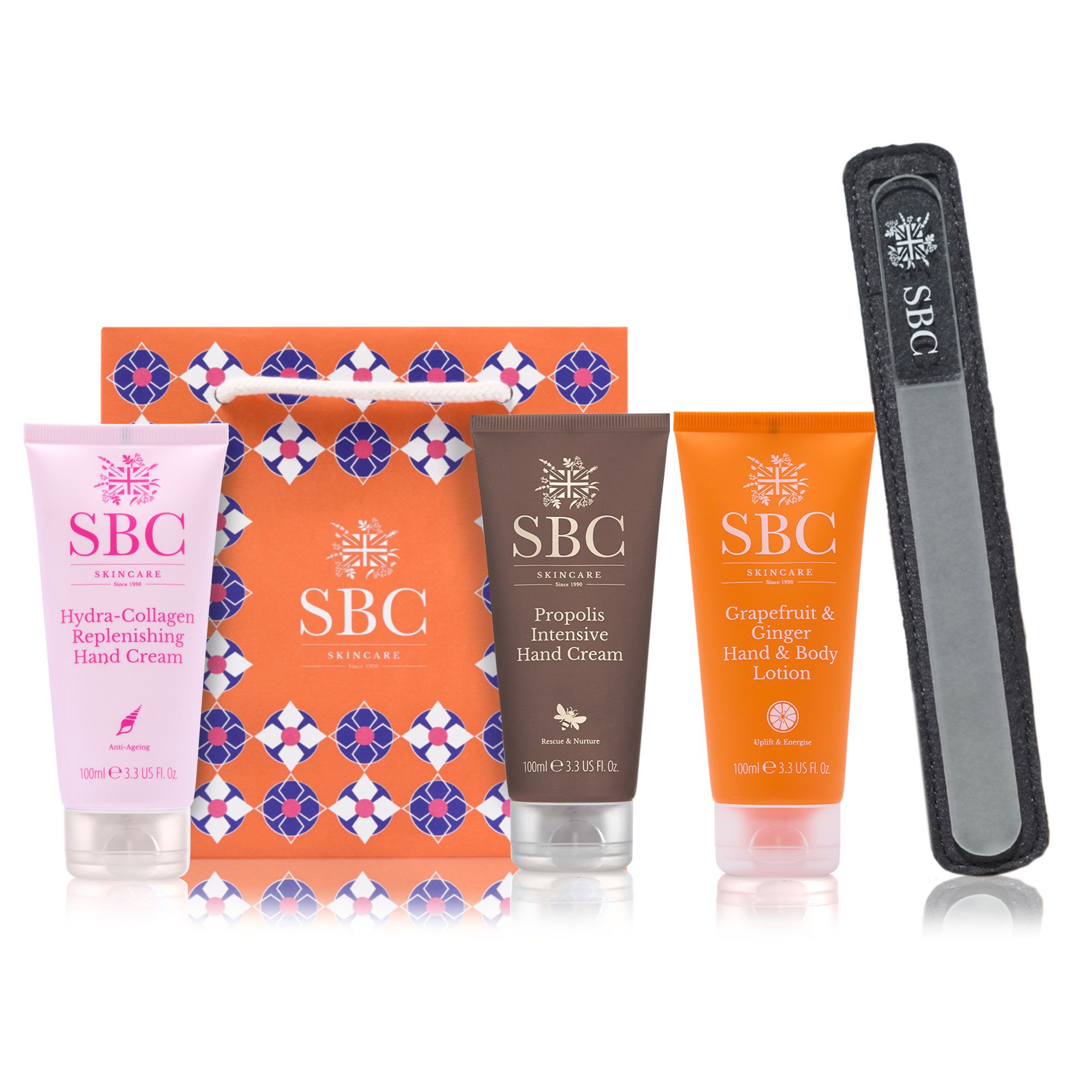 SBC
Kit mani:
crema mani (3x100ml)
e lima per unghie