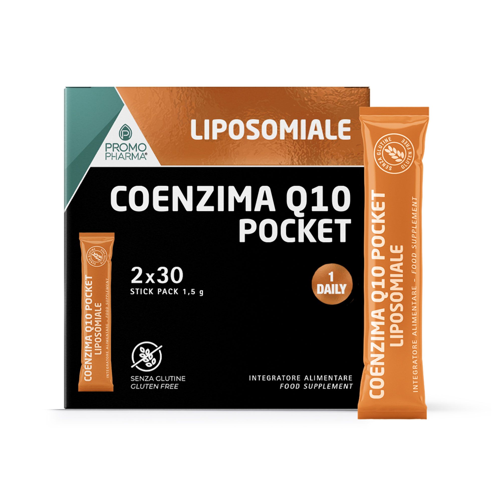 PromoPharma
Coenzima Q10 Pocket
Liposomiale
integratore 2x30stick