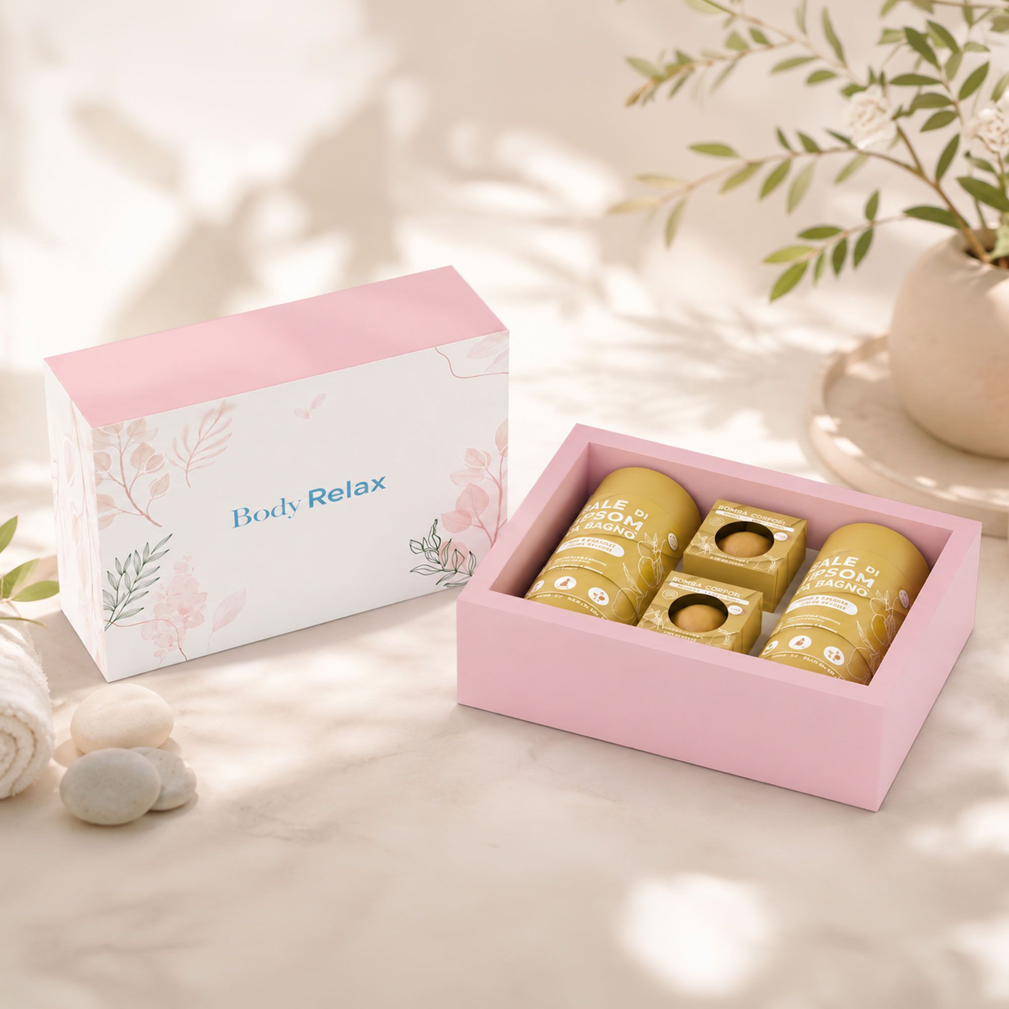 Brand Italia
Box Relax: 2 sali
Epsom e 2 bombe
bagno Mango&Pesca