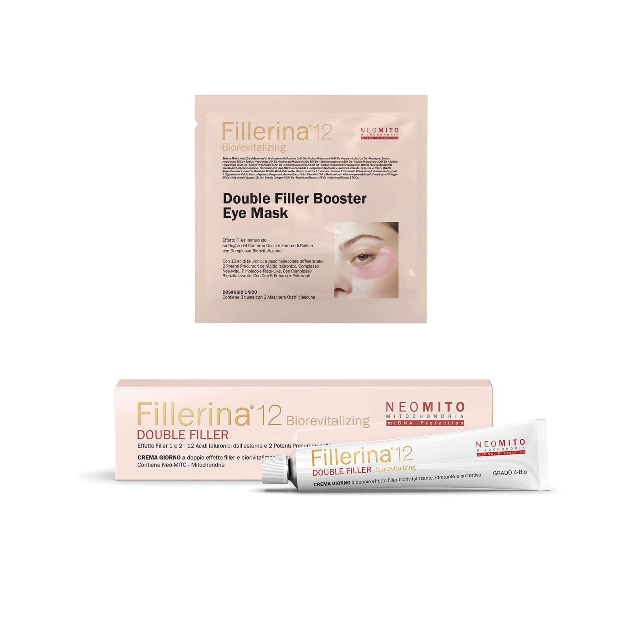 Fillerina
Biorevitalizing Crema
giorno e 3 maschere
occhi effetto filler