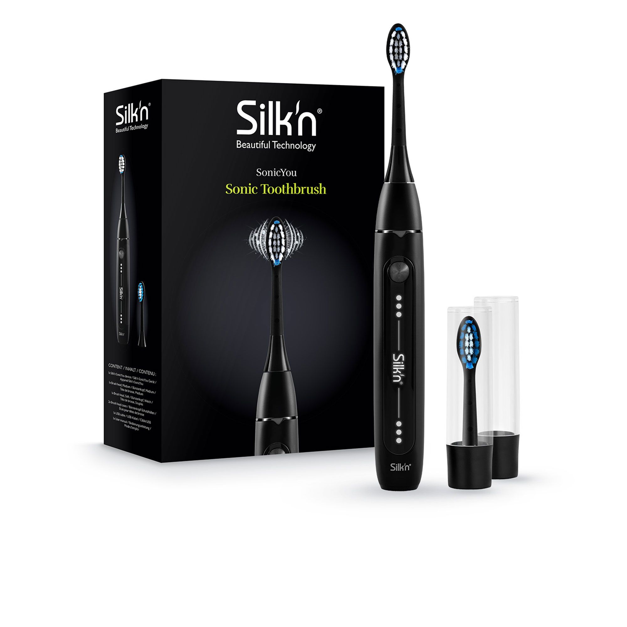 Silk’n
SONIC YOU
Spazzolino elettrico
sonico + 2 testine
con custodia