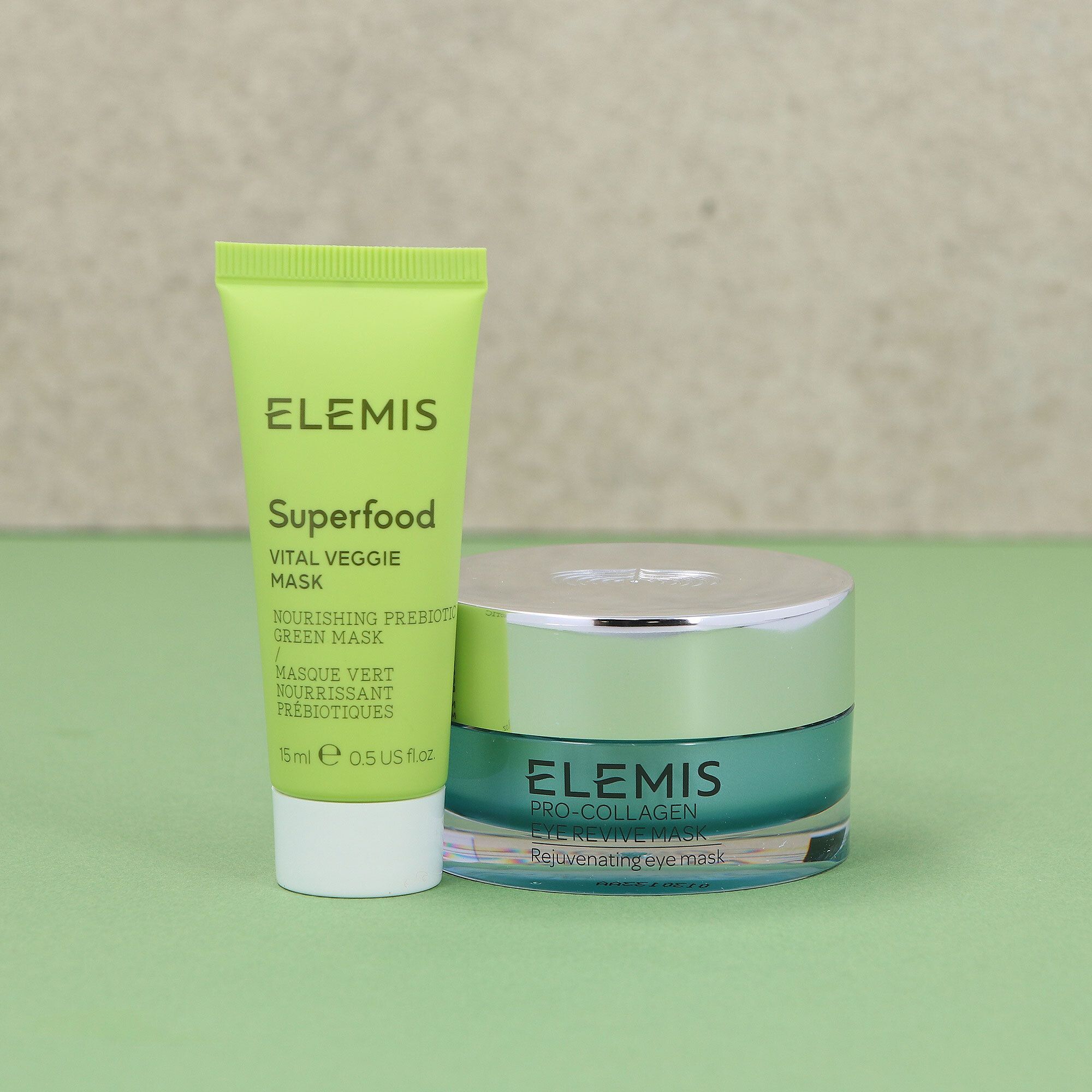 QVC Elemis Duo maschere Pro-Collagen occhi e Superfood Vital viso