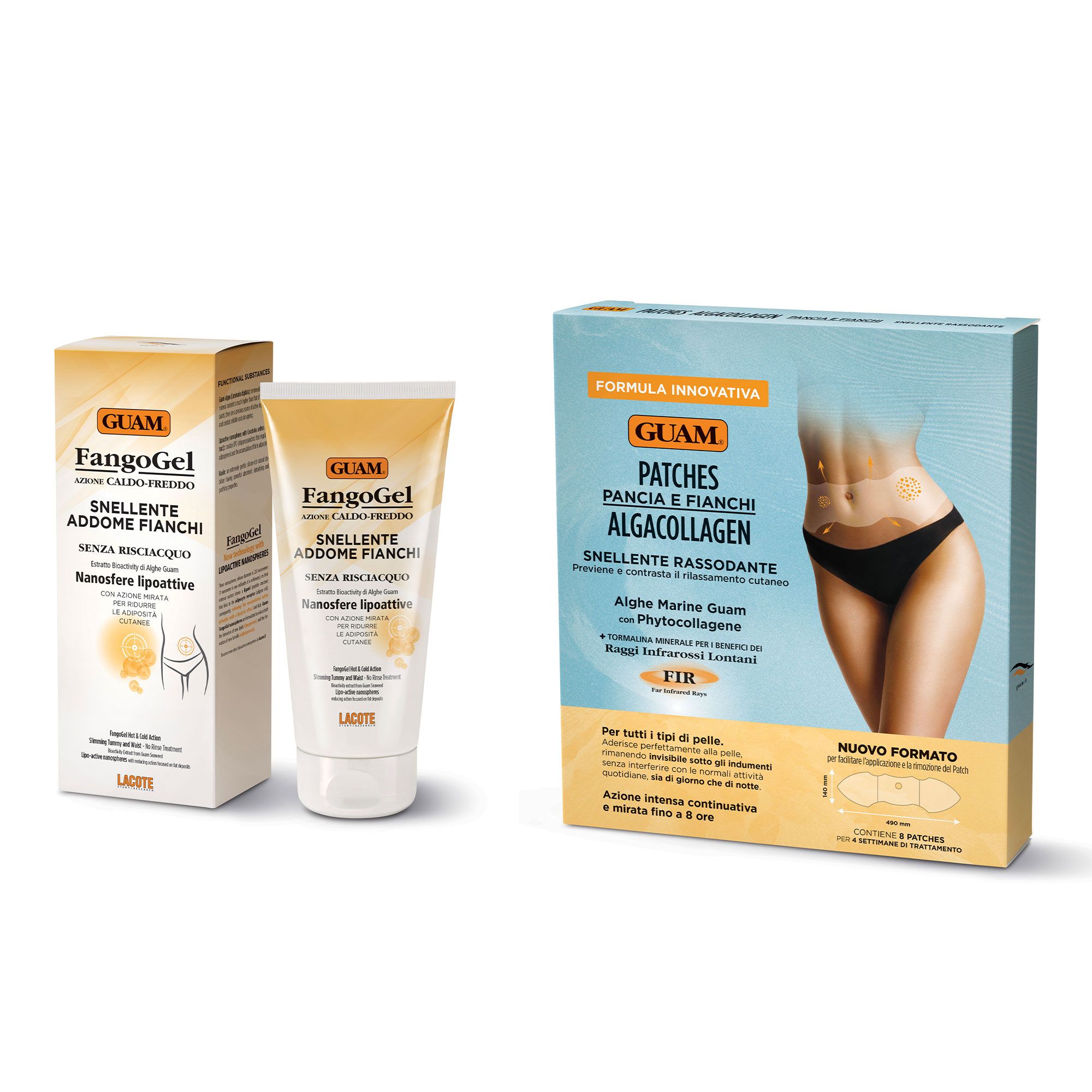 Guam®
Patches (8pz) e
FangoGel Addome
e Fianchi (150ml)