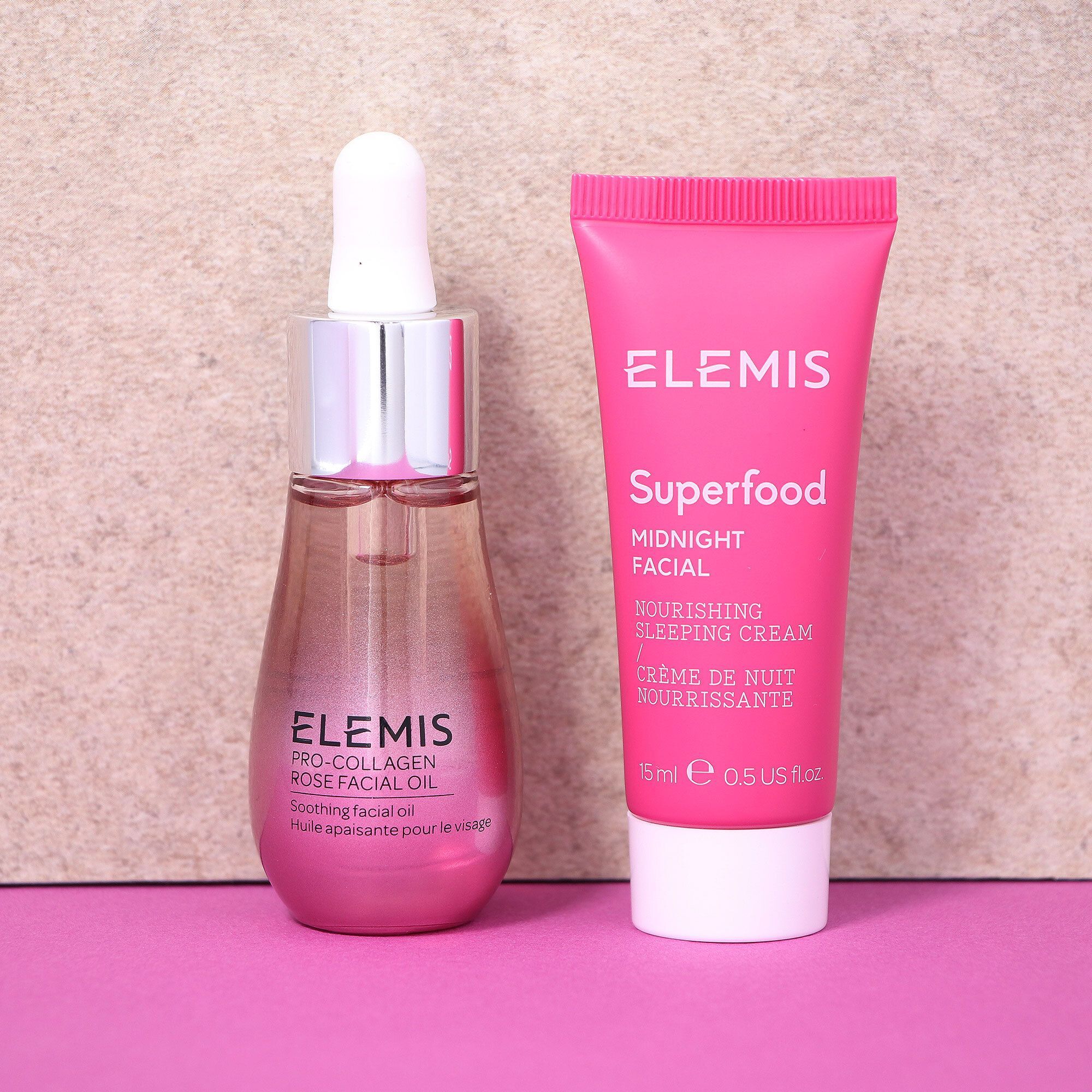 QVC Elemis Olio viso Pro-Collagen Rose + crema notte Superfood