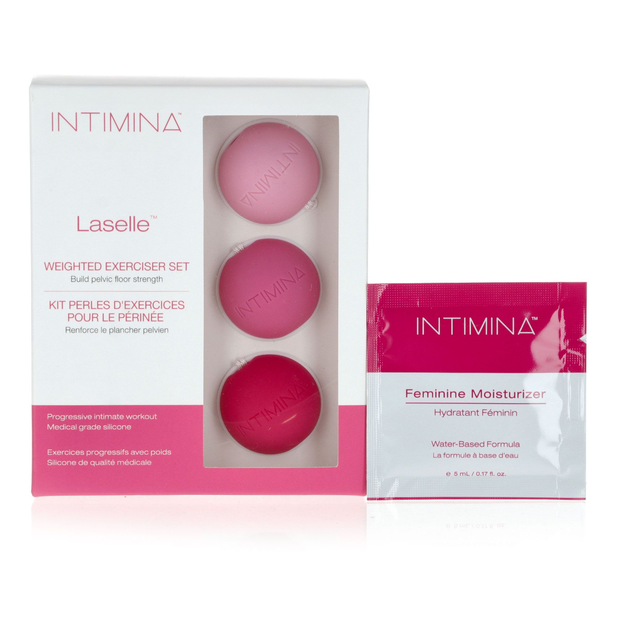 Intimina
Laselle™ Pesetti per
allenare il pavimento
pelvico (28, 38, 48g)