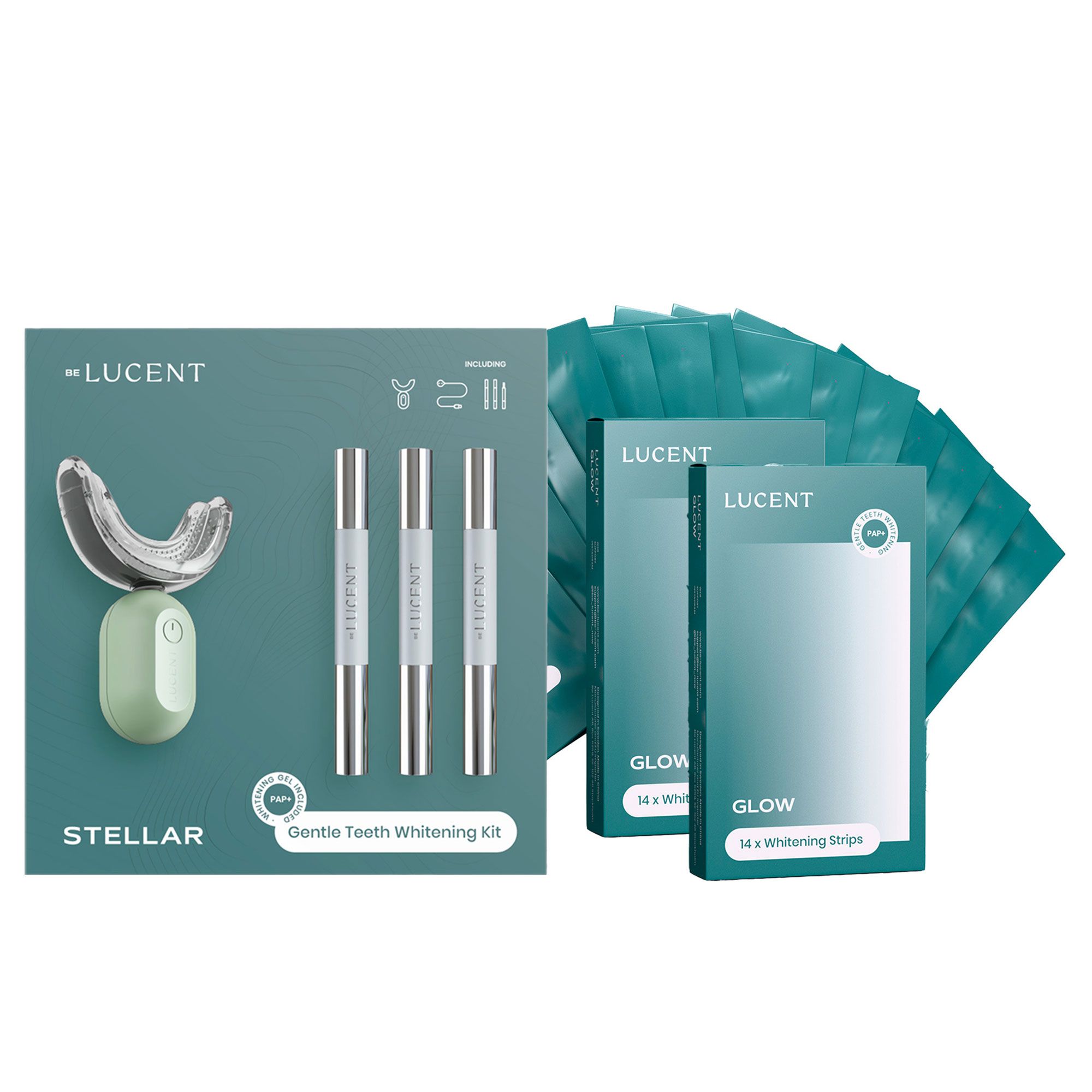  Lucent
Kit sbiancamento:
dispositivo LED, 3
gel PAP, 2x14 strisce