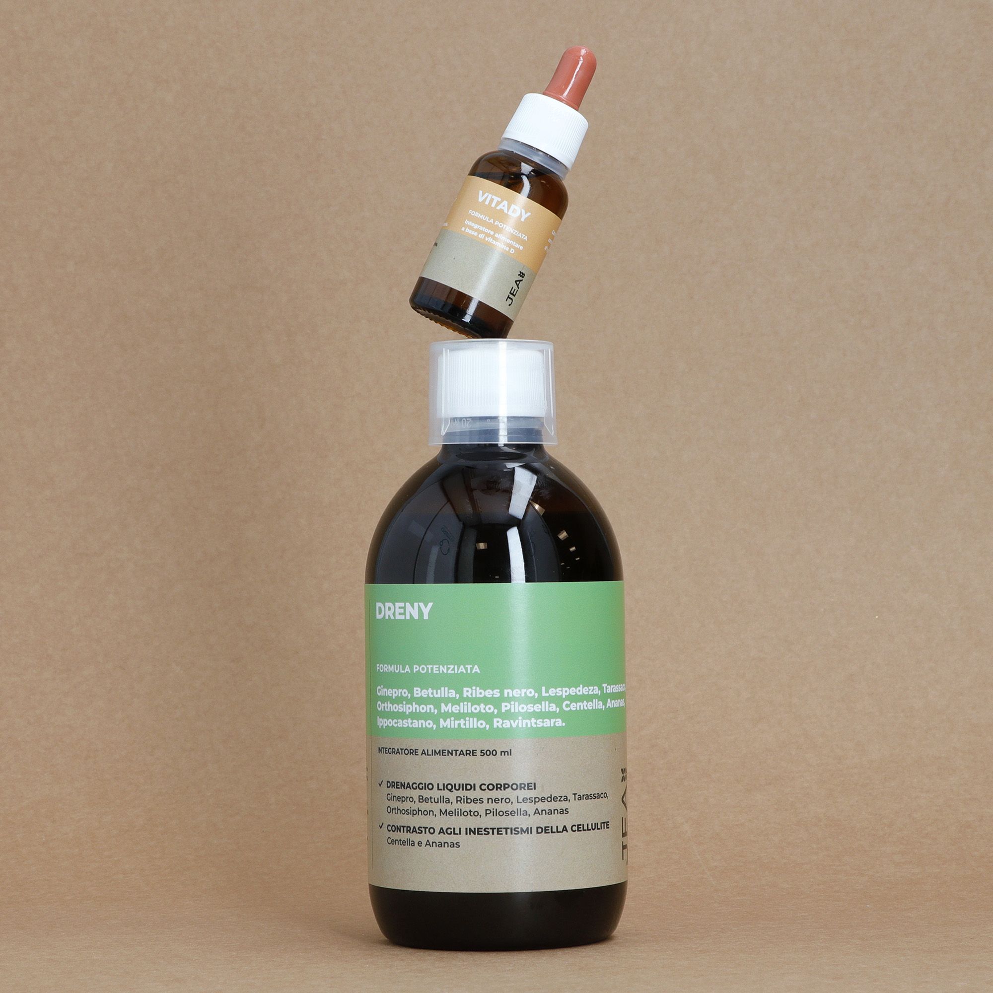 Jea
Kit integratori
Dreny (500ml)
e Vitady (20ml)