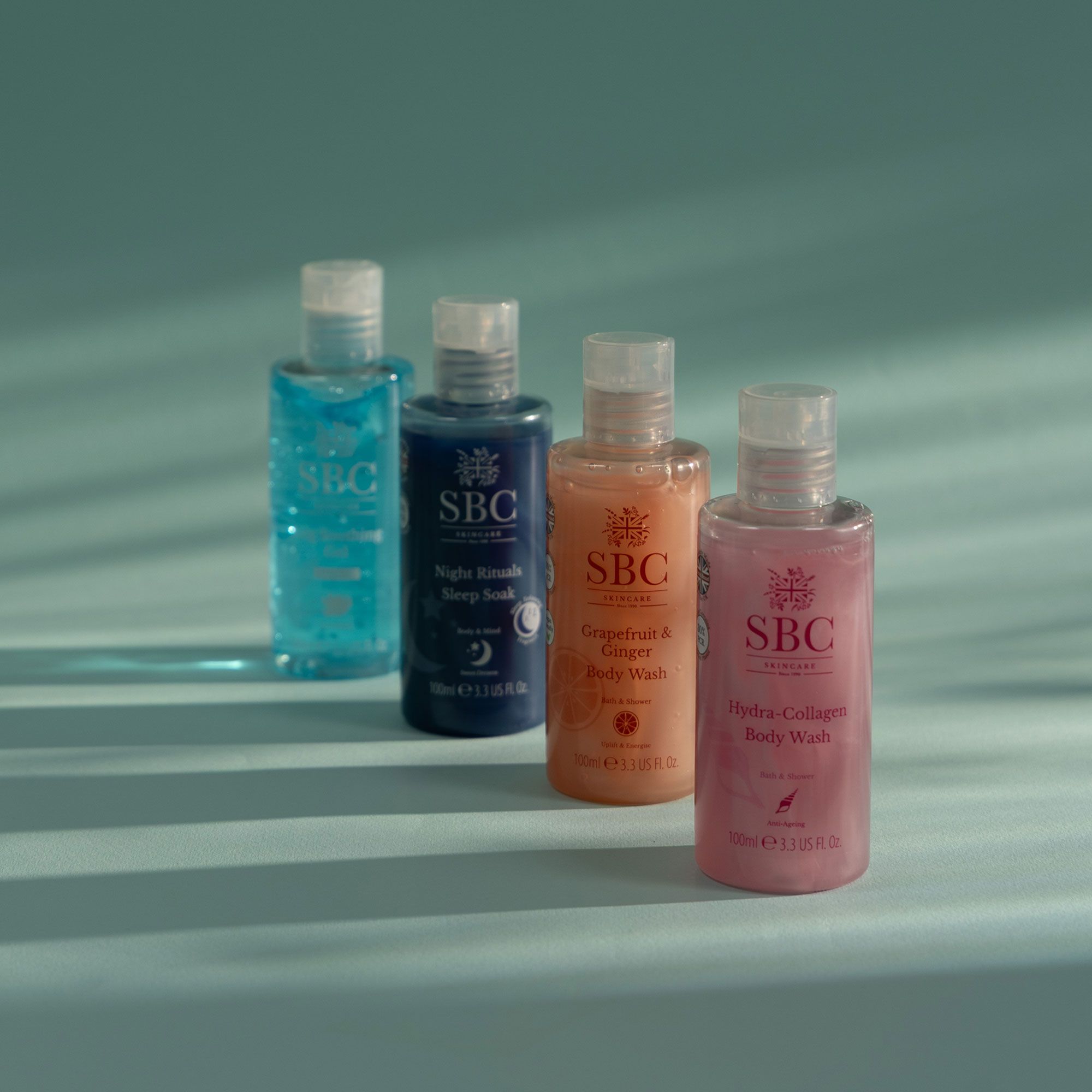 SBC
Kit doccia: 
3 bagnoschiuma +
gel gambe