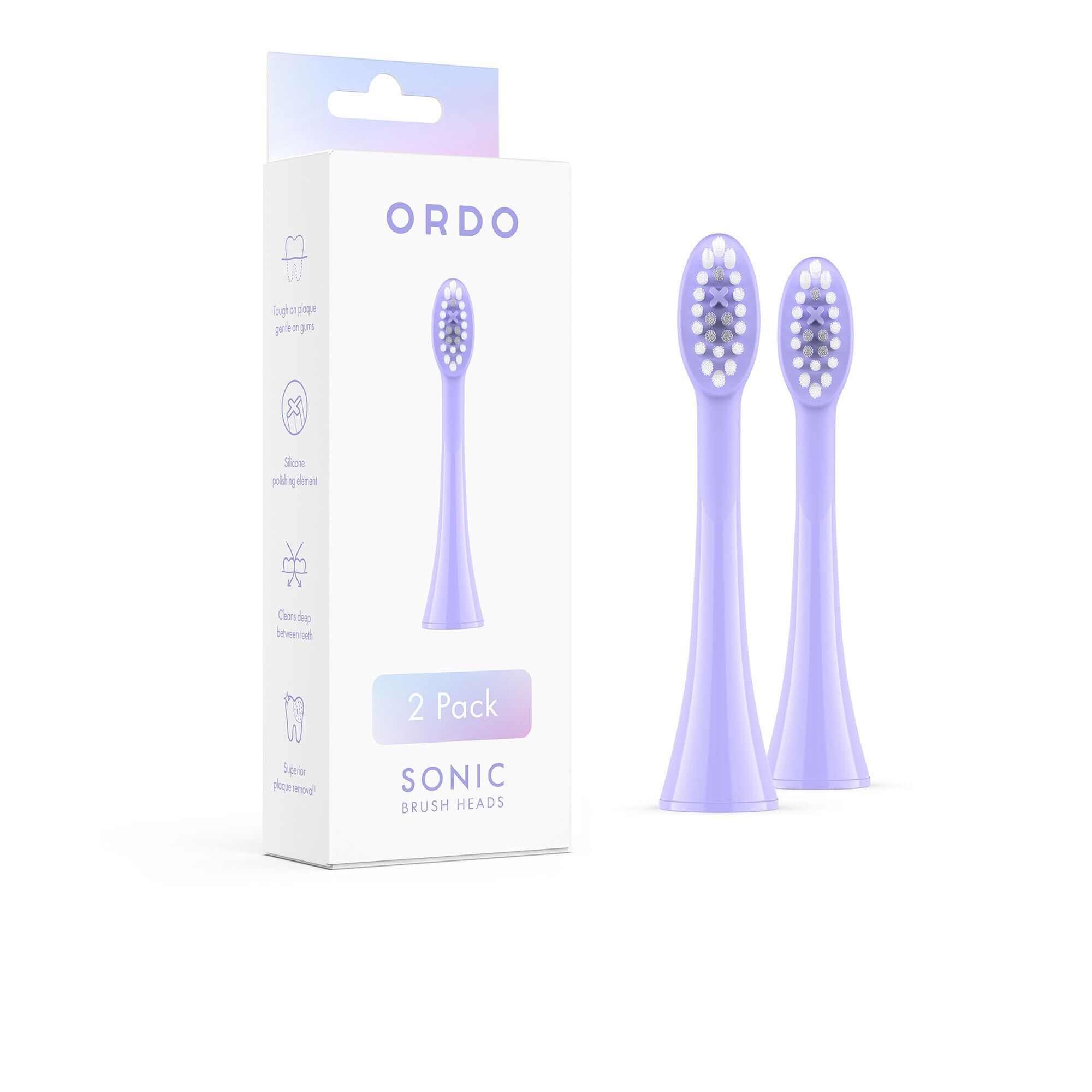 QVC ORDO 2 testine di ricambio per spazzolino Sonic Brush