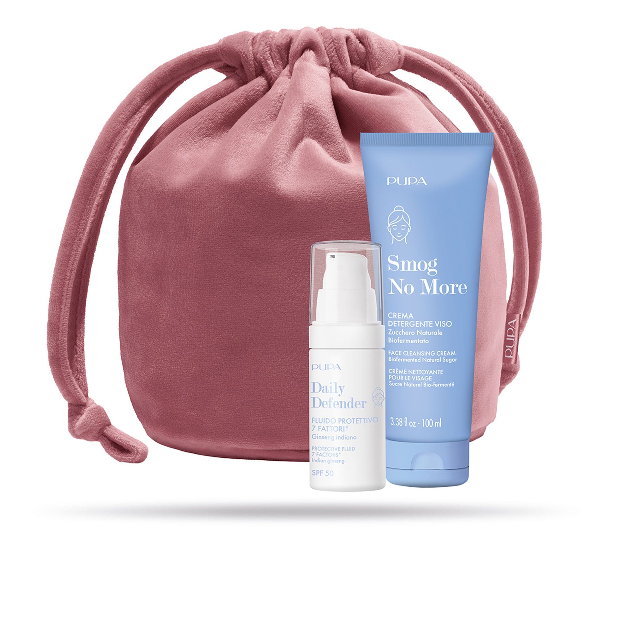 PUPA Milano
Crema detergente
(100ml) + protezione 
SPF50 (30ml)