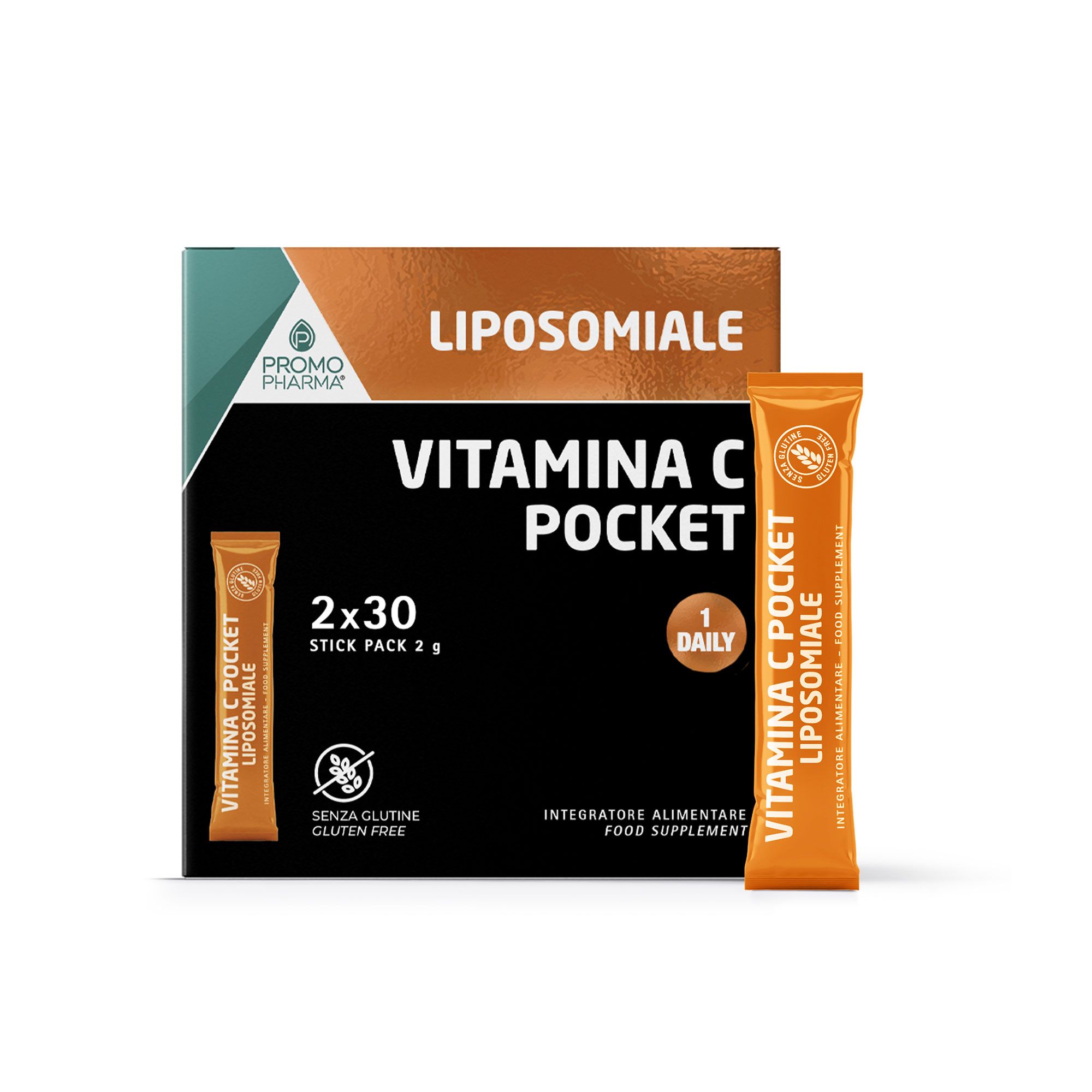 PromoPharma
Integratore in stick
Vitamina C Pocket
Liposomiale (2x30 pz)