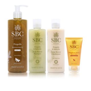 SBC
Kit con Propoli:
shampoo, balsamo,
balsamo corpo, gel