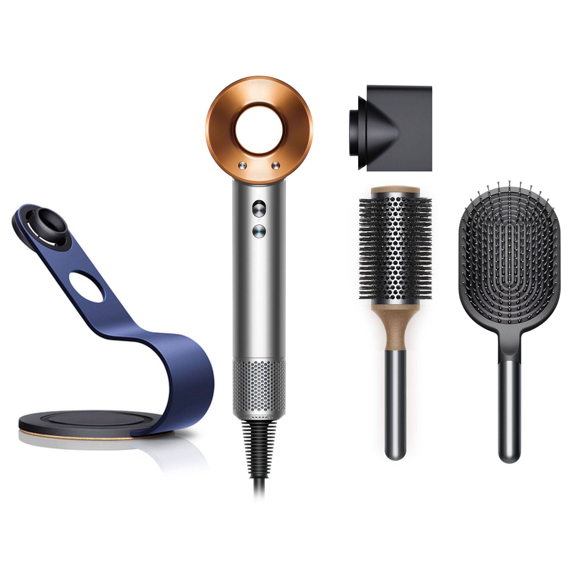 Dyson
Supersonic™ con stand
Blu Prussia, spazzole
tonda e piatta