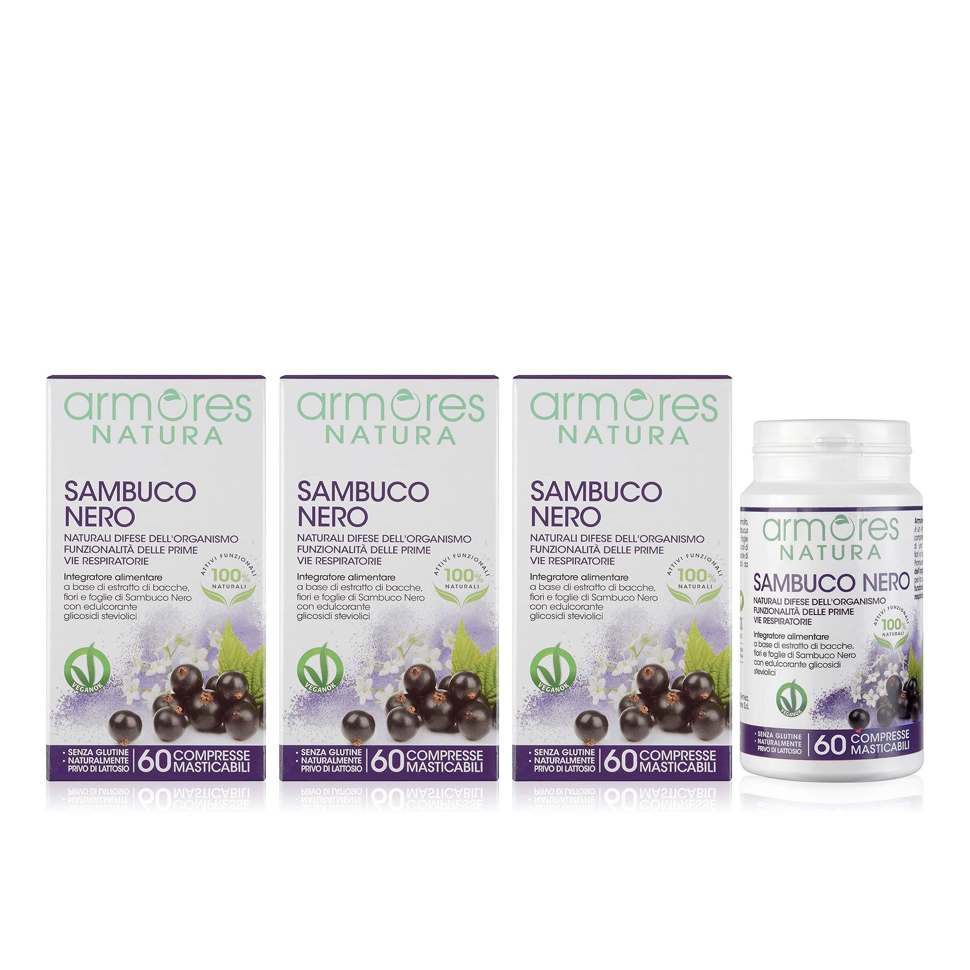 Armores NATURA
Sambuco Nero
Integratore
alimentare (3x60cpr)