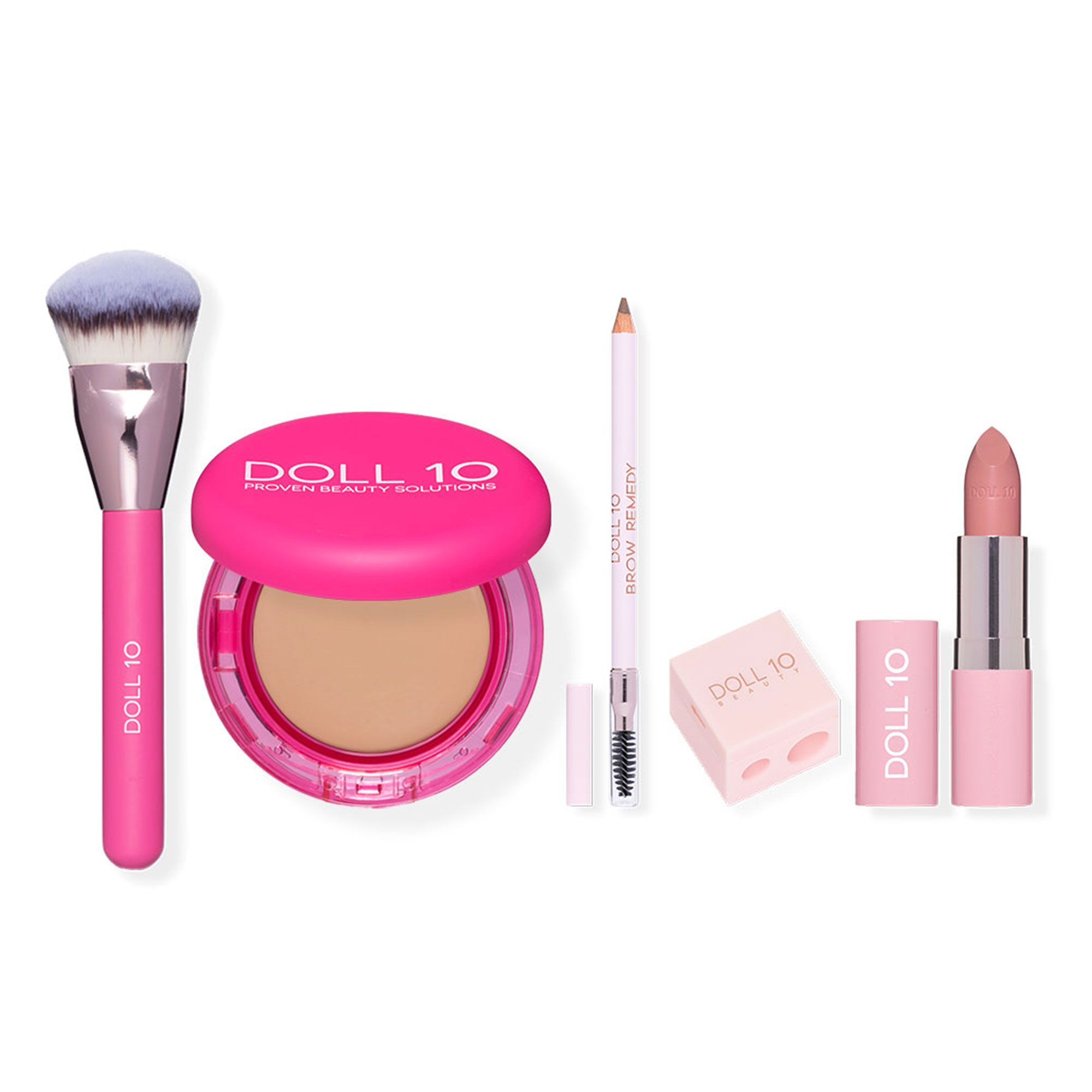 Doll10 Kit make-up: fondotinta, matita, rossetto, pennello