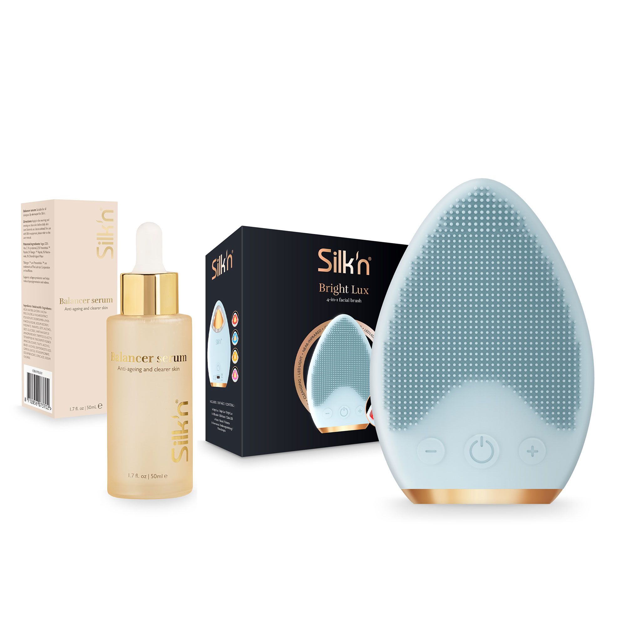 Silk’n
Dispositivo pulizia
viso Bright Lux +
siero Balancer (50ml)