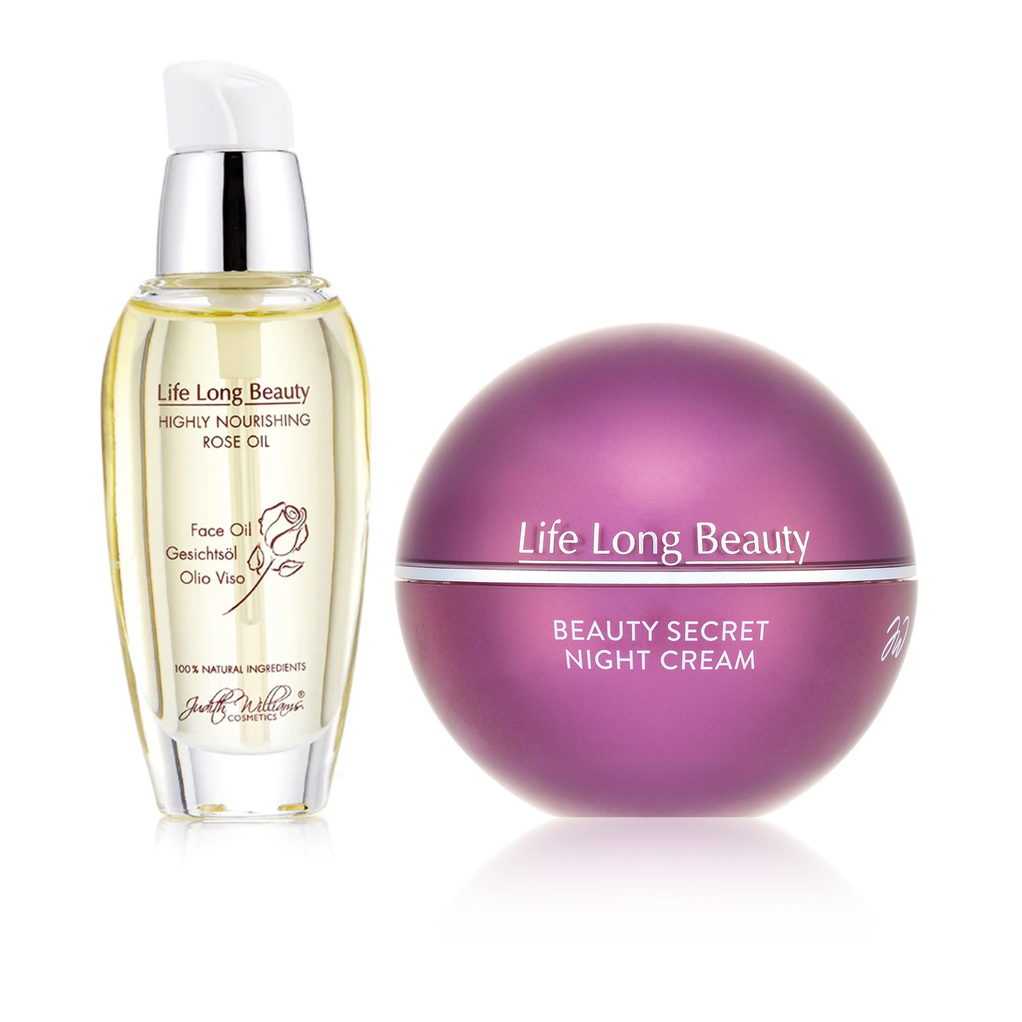 QVC Judith Williams Duo Life Long Beauty: crema notte + olio di rosa canina