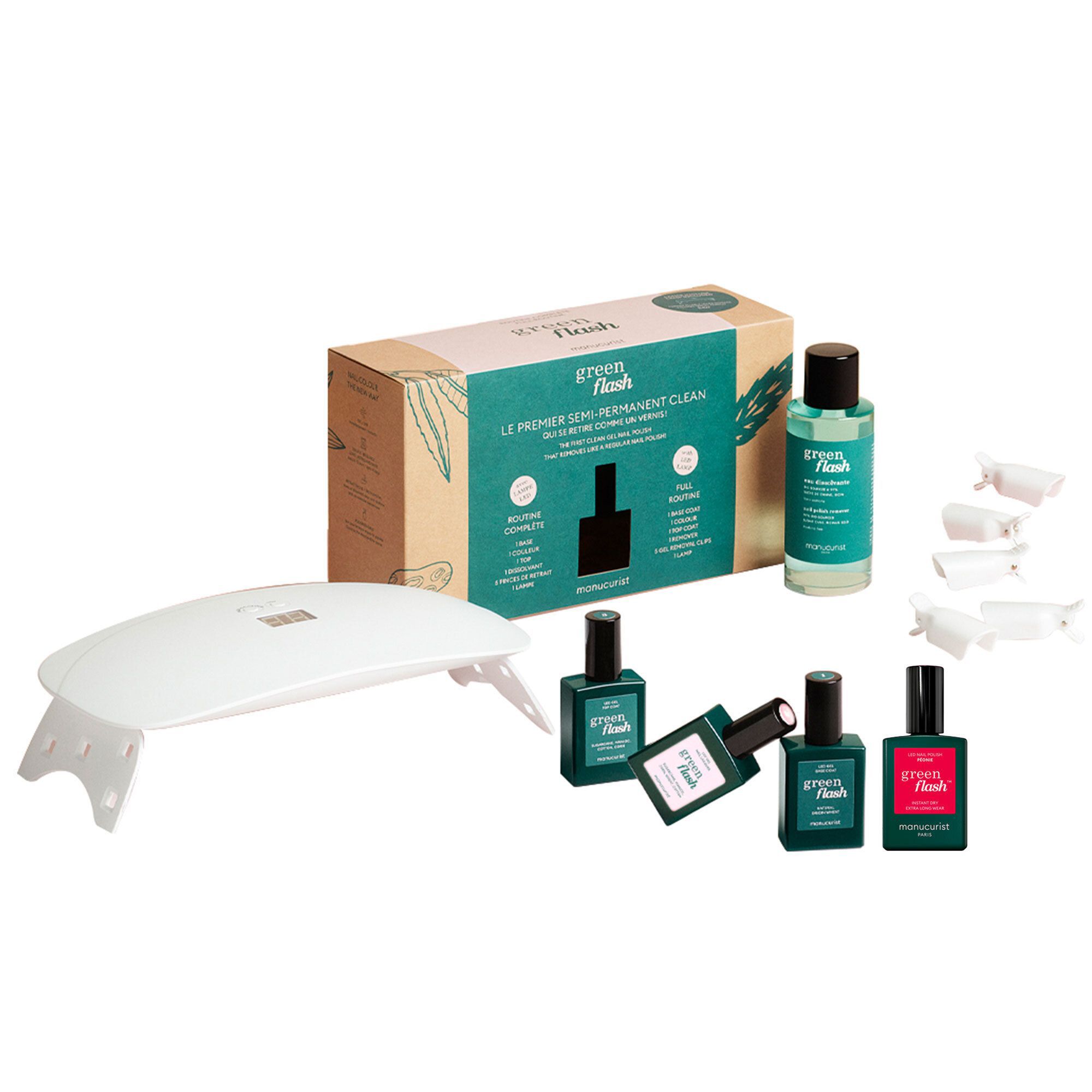 QVC Manucurist Kit Base con colore Hortencia + Colore aggiuntivo Green Flash