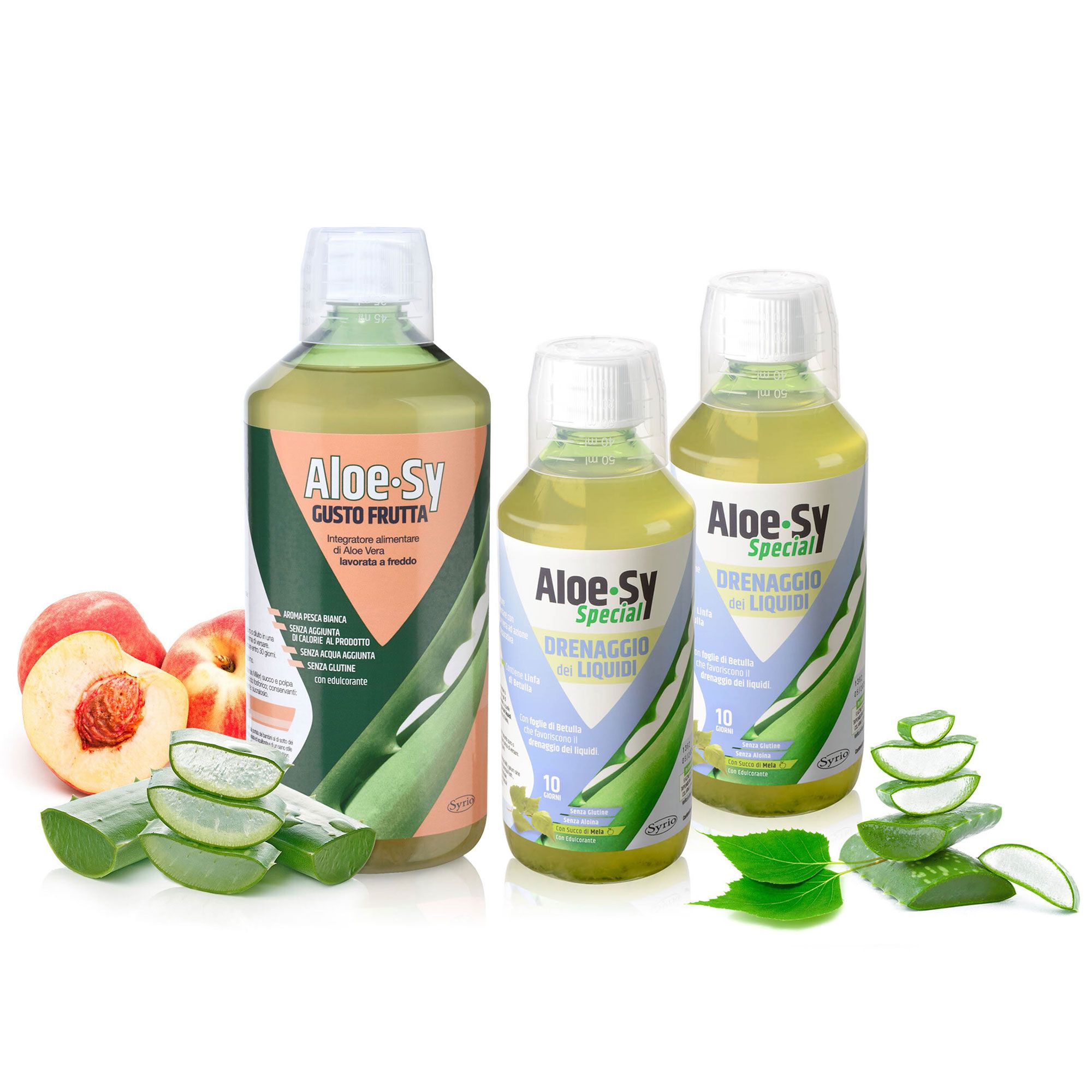 Image of Syrio Aloe Gusto Frutta e 2 Aloe Drenaggio Liquidi integratori061