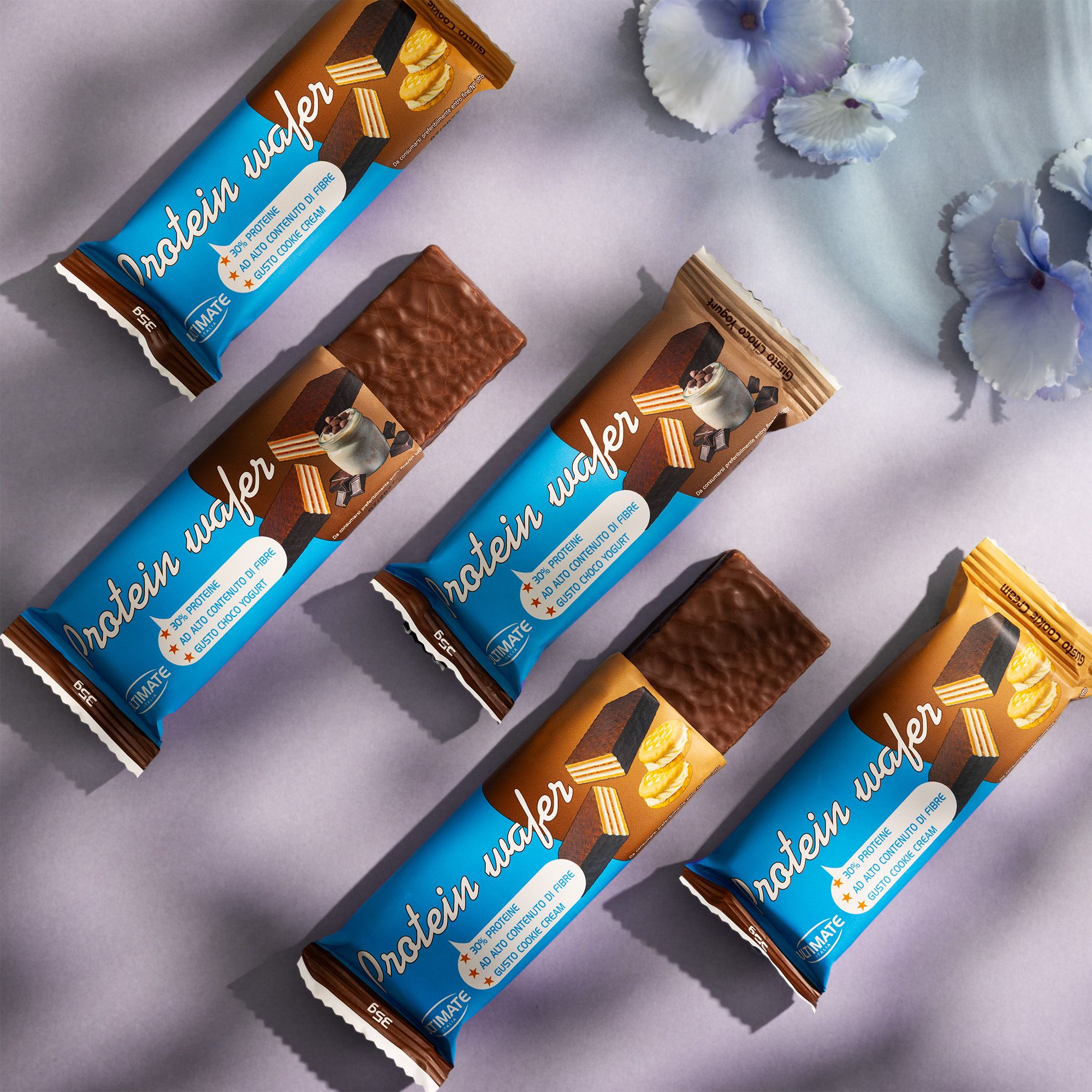 Ultimate Wafer proteici gusti Choco Yogurt e Cookie Cream (16pz)