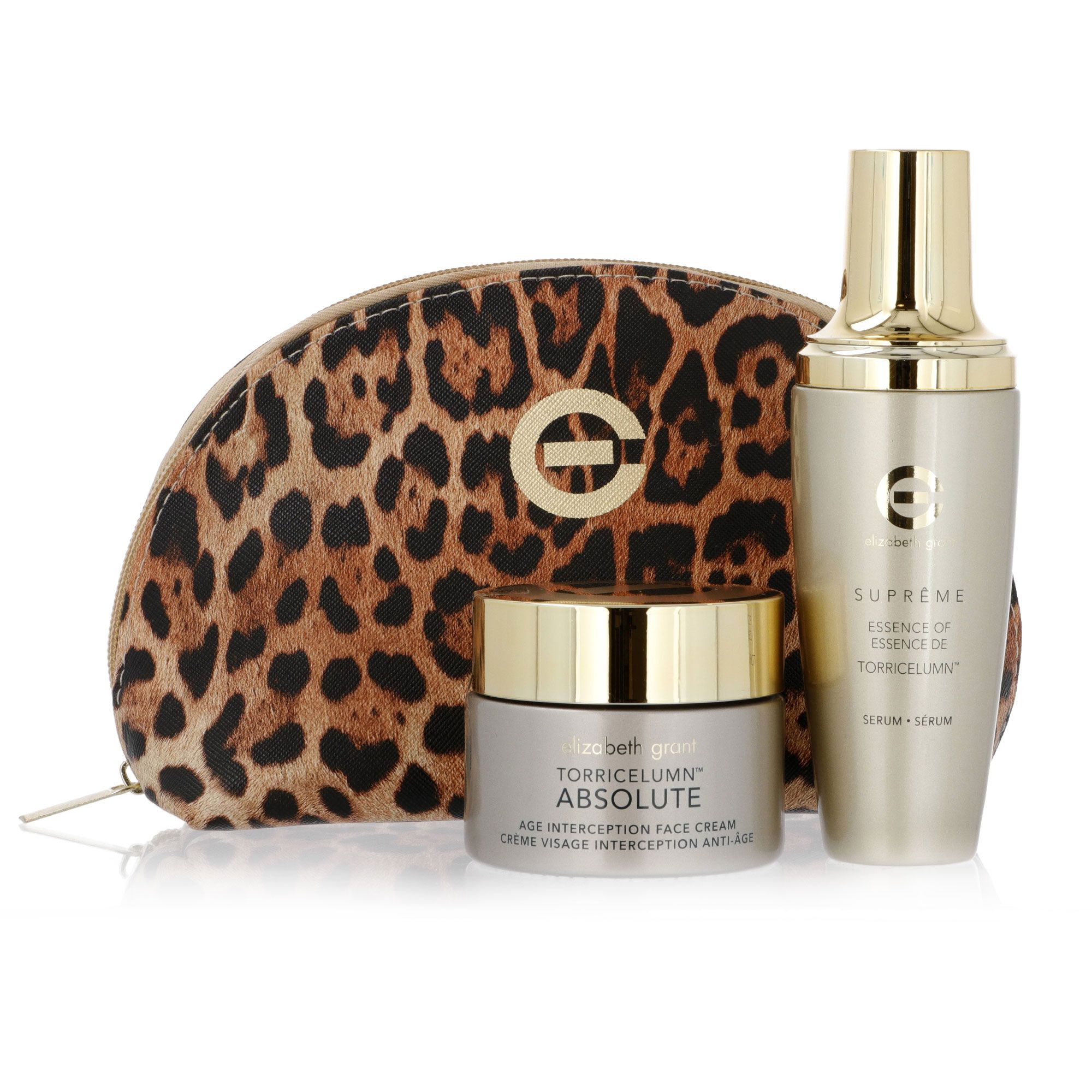 QVC Elizabeth Grant Kit Torricelumn™: crema viso Absolute siero Supreme e borsa