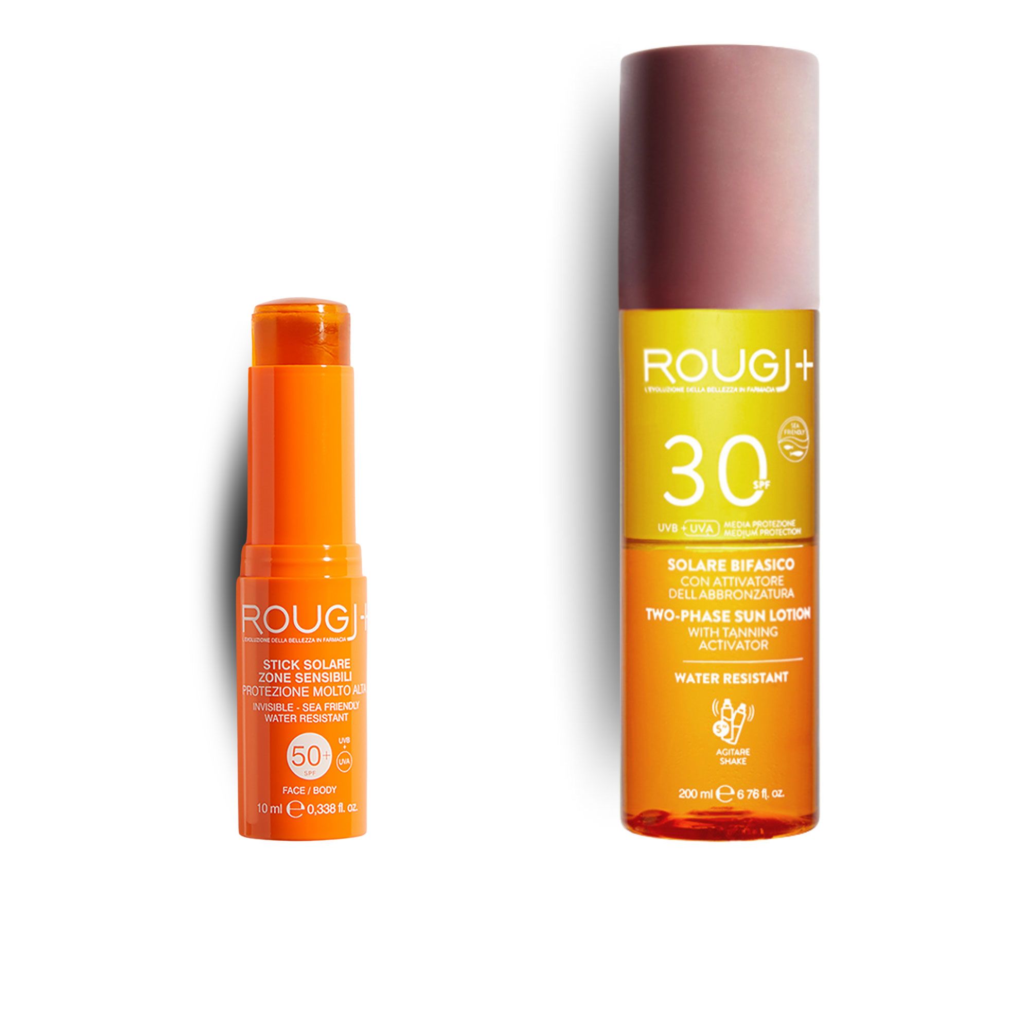 Rougj
Solare Bifasico SPF30
(200 ml) + Stick
Zone Sensibili SPF50+