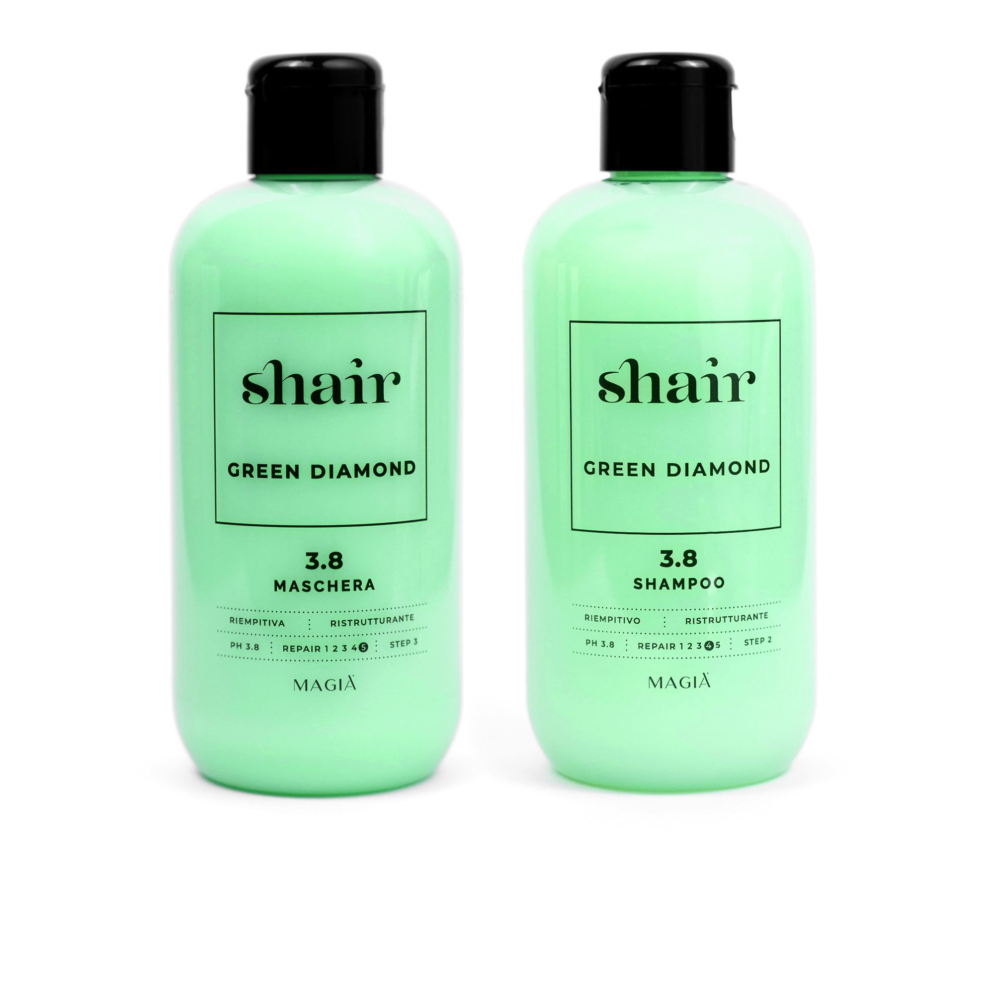 QVC SHAIR Green Diamond: shampoo + maschera con aceto e pantenolo