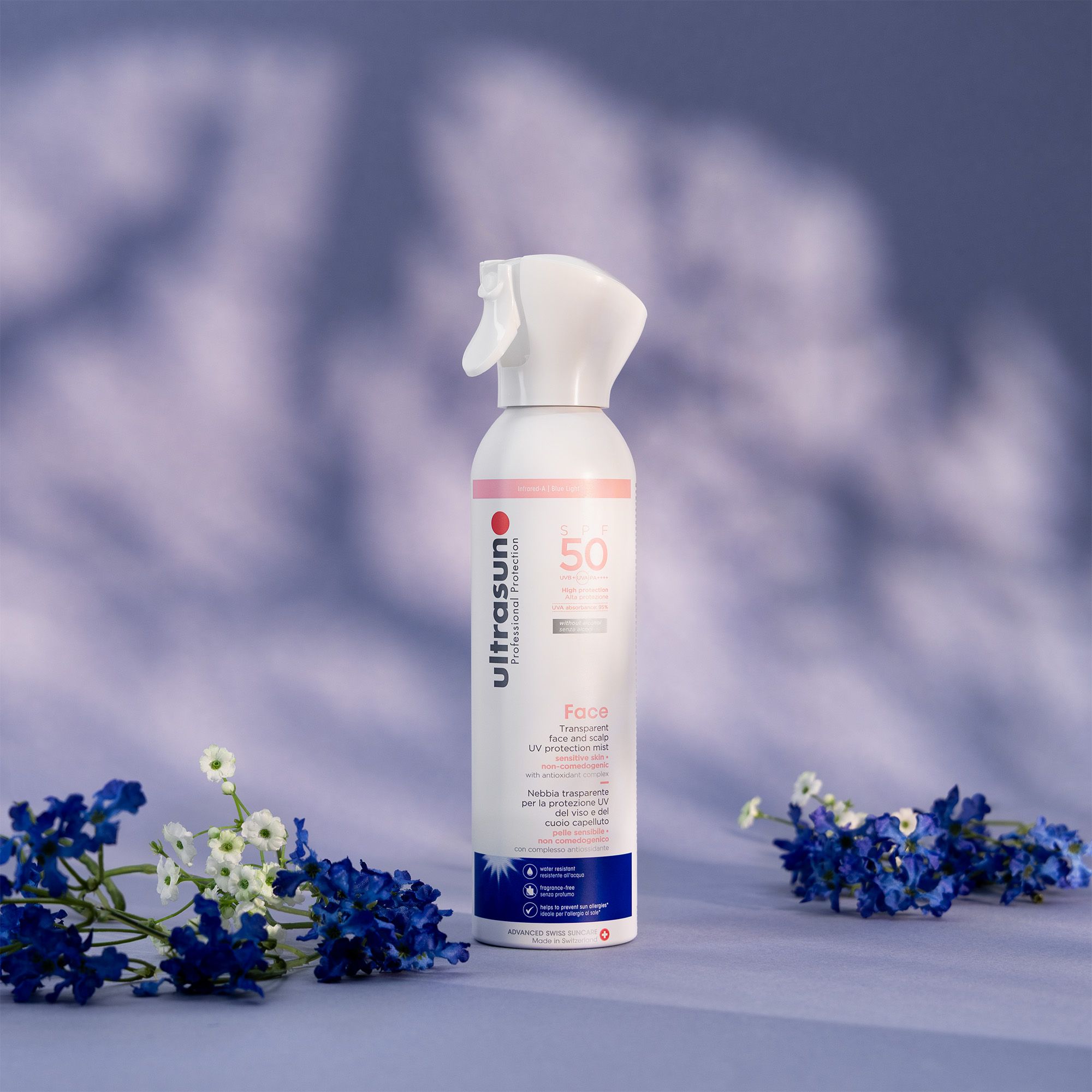 Ultrasun
Spray idratante viso
e cuoio capelluto
SPF50 (250ml)