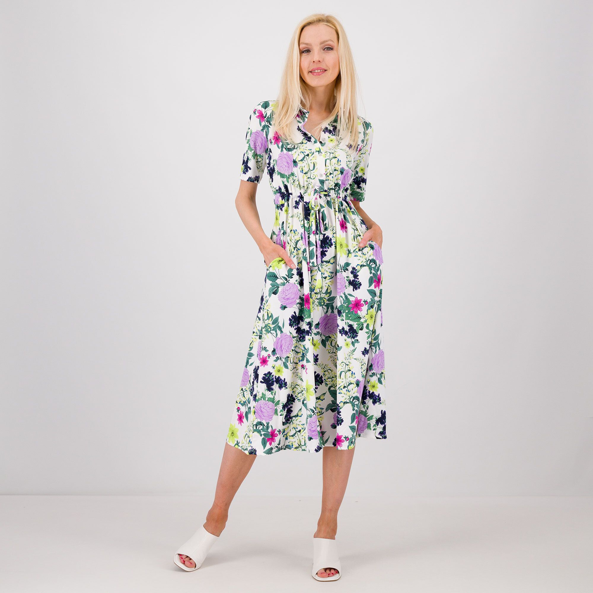 Nina Leonard
Abito midi in 
jersey stretch
collo a camicia