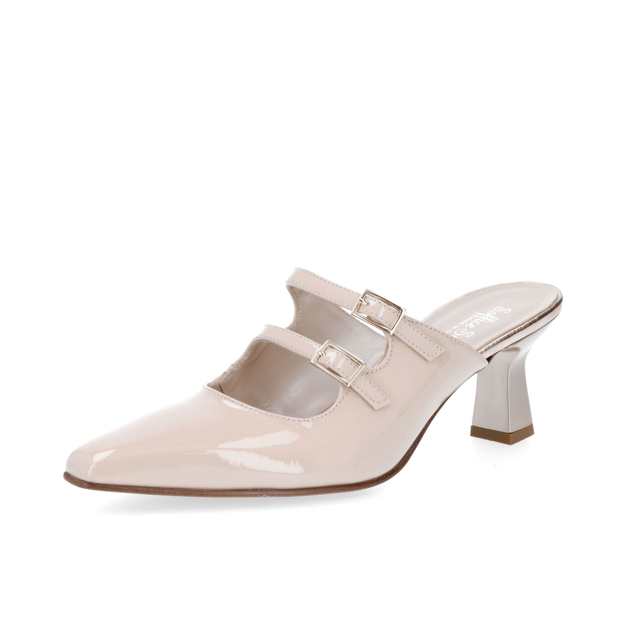 Soffice Sogno
Sabot in pelle
verniciata
con tacco 5 cm