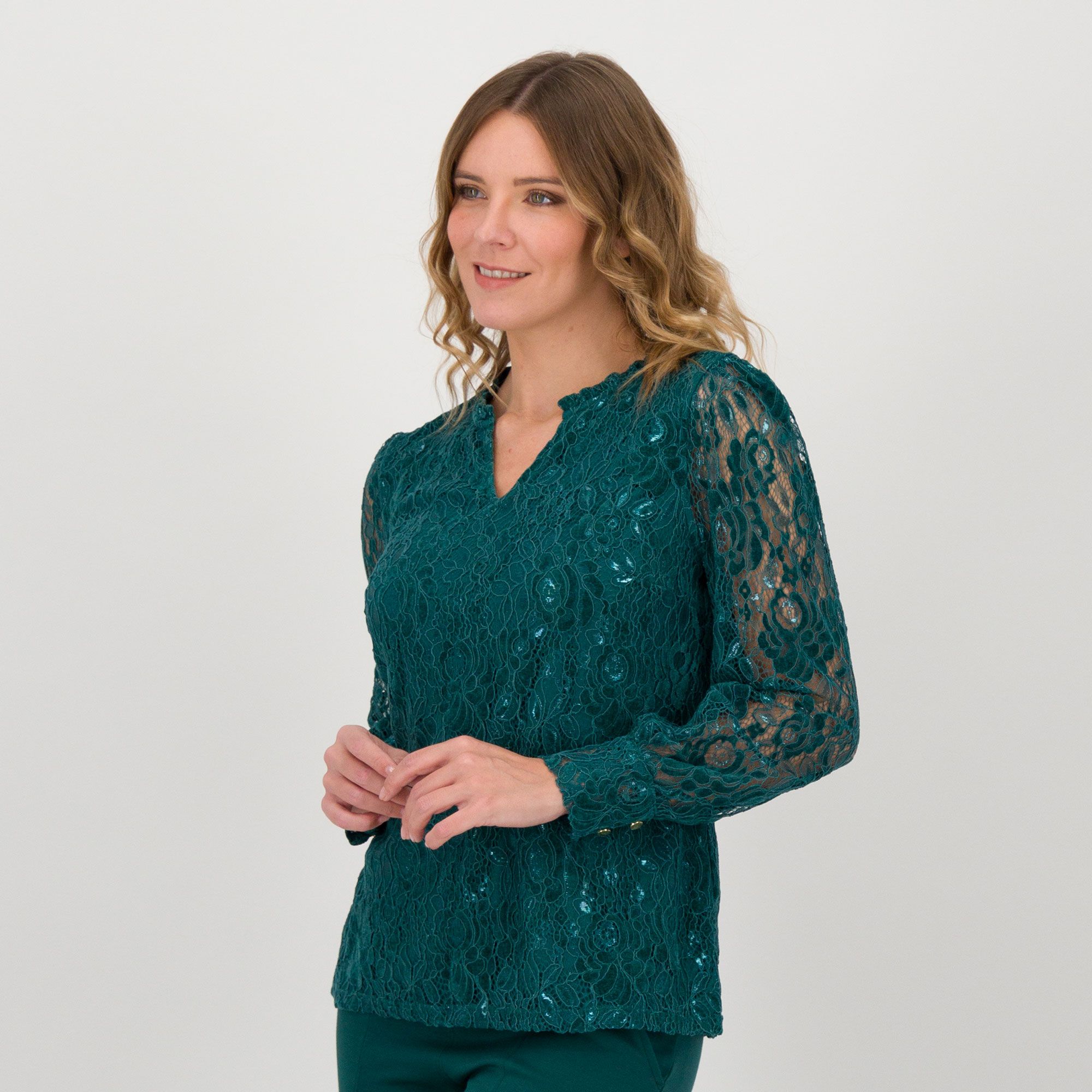 Isaac Mizrahi Live!
Maglia in pizzo lamé
con corpo foderato