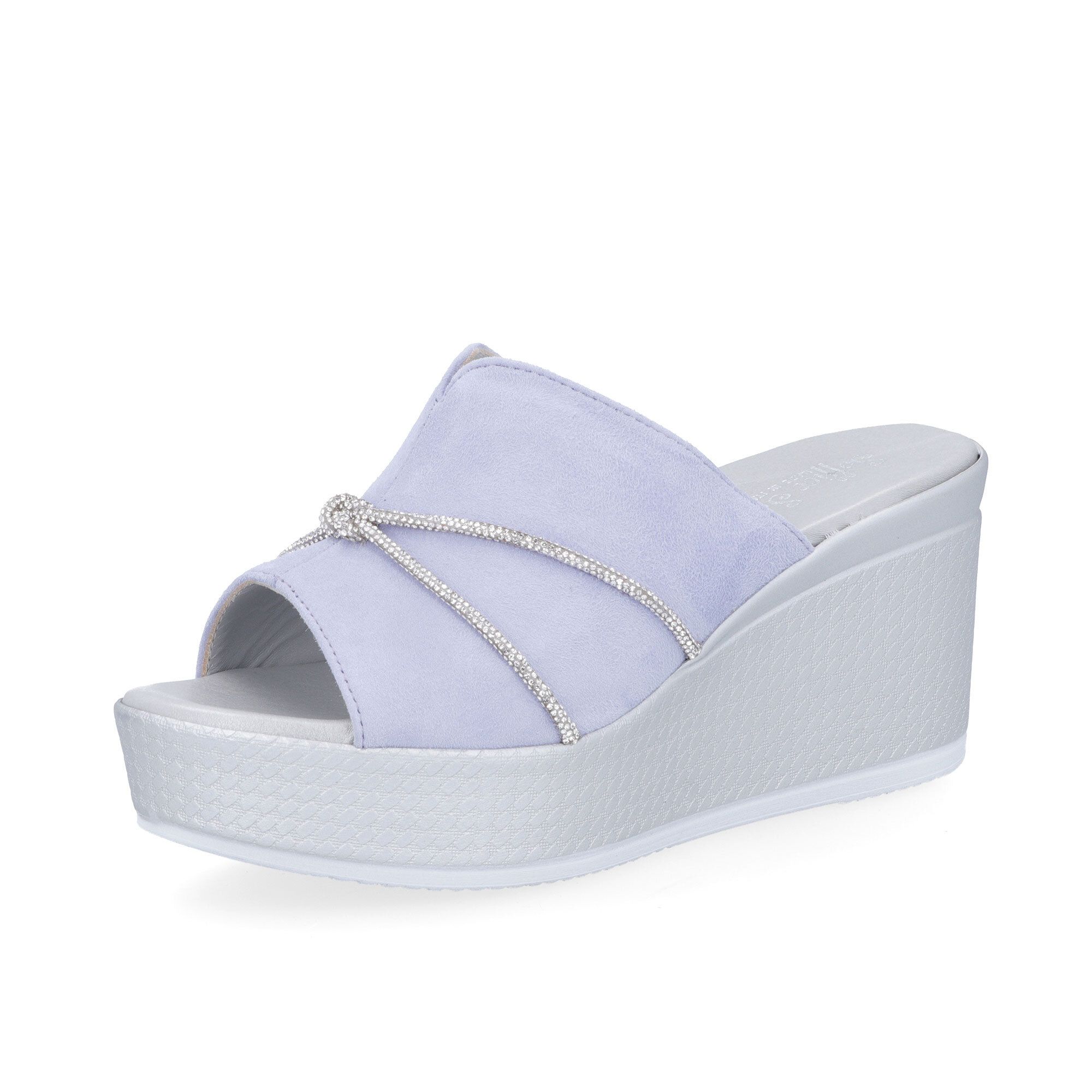 Soffice Sogno Sabot in pelle scamosciata con cordoncino strass