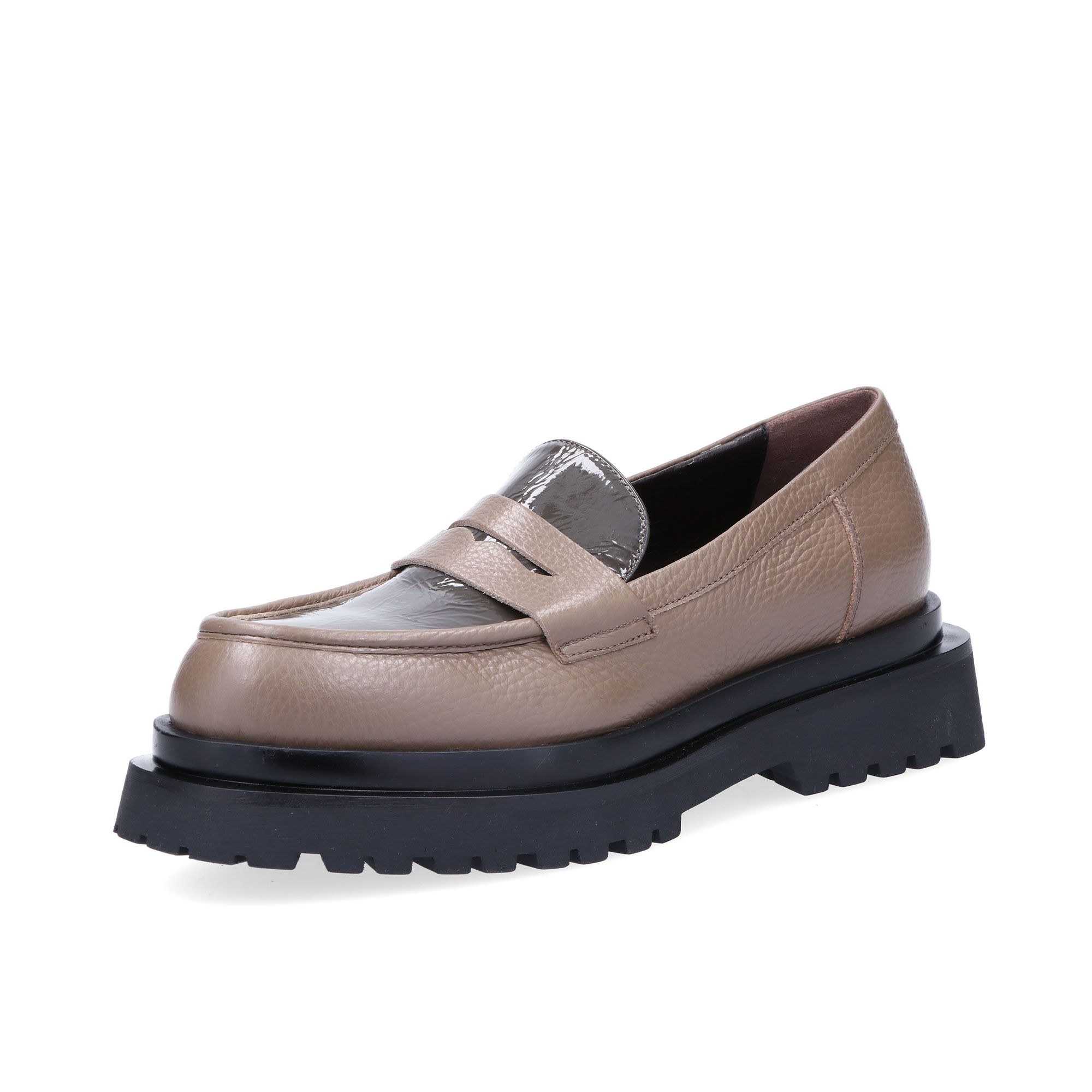 FAIRE
Mocassini in pelle
inserto a contrasto
con suola 4,5cm