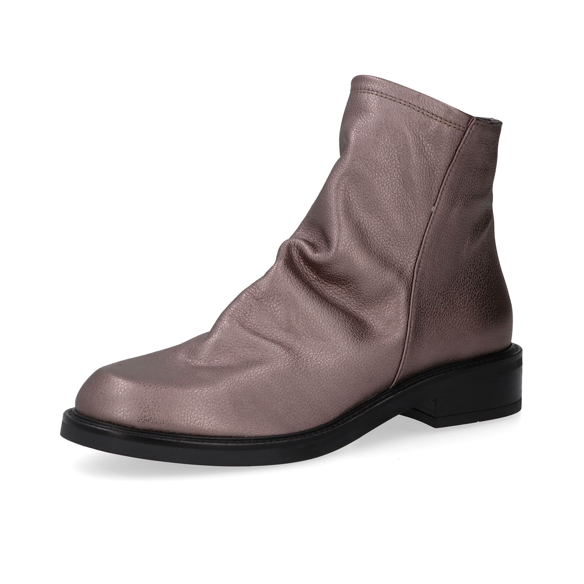 Galieti
Biker in pelle
metallizzata con zip
e tacco 3cm