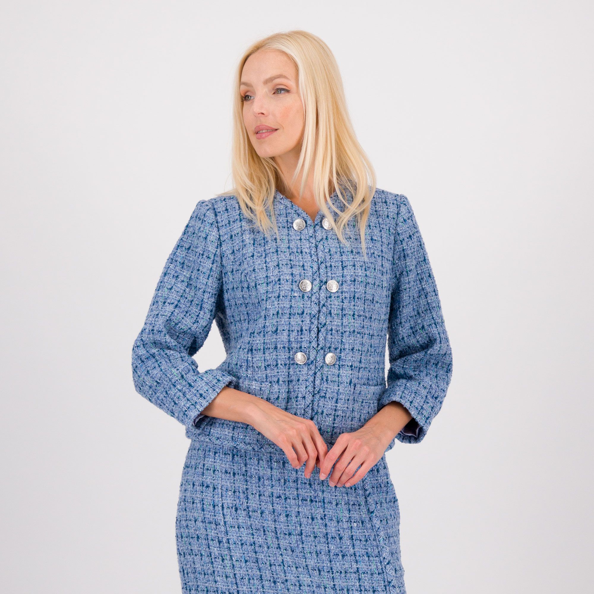 Isaac Mizrahi Live!
Giacca in tweed
a maniche lunghe
chiusura con ganci