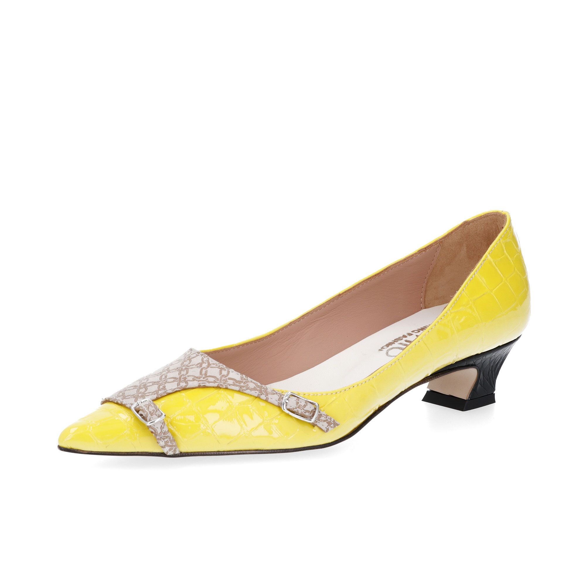 Ebarrito
Décolletè 
in pelle patchwork
con tacco 4,5 cm