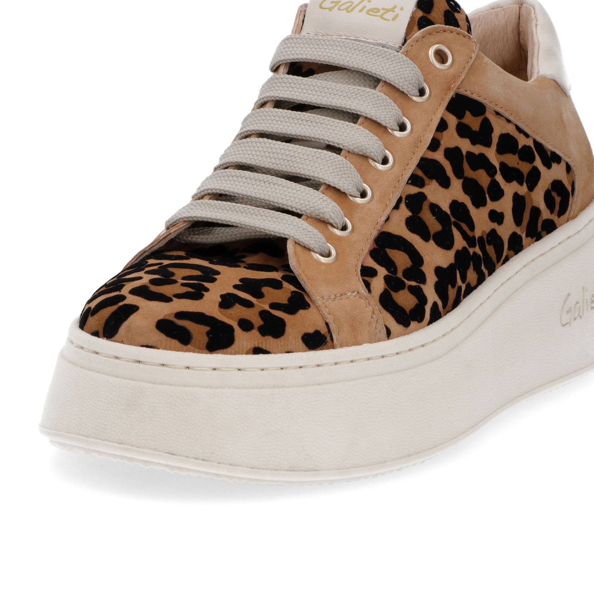 Galieti Sneaker in pelle scamosciata maculata con zeppa 6 cm