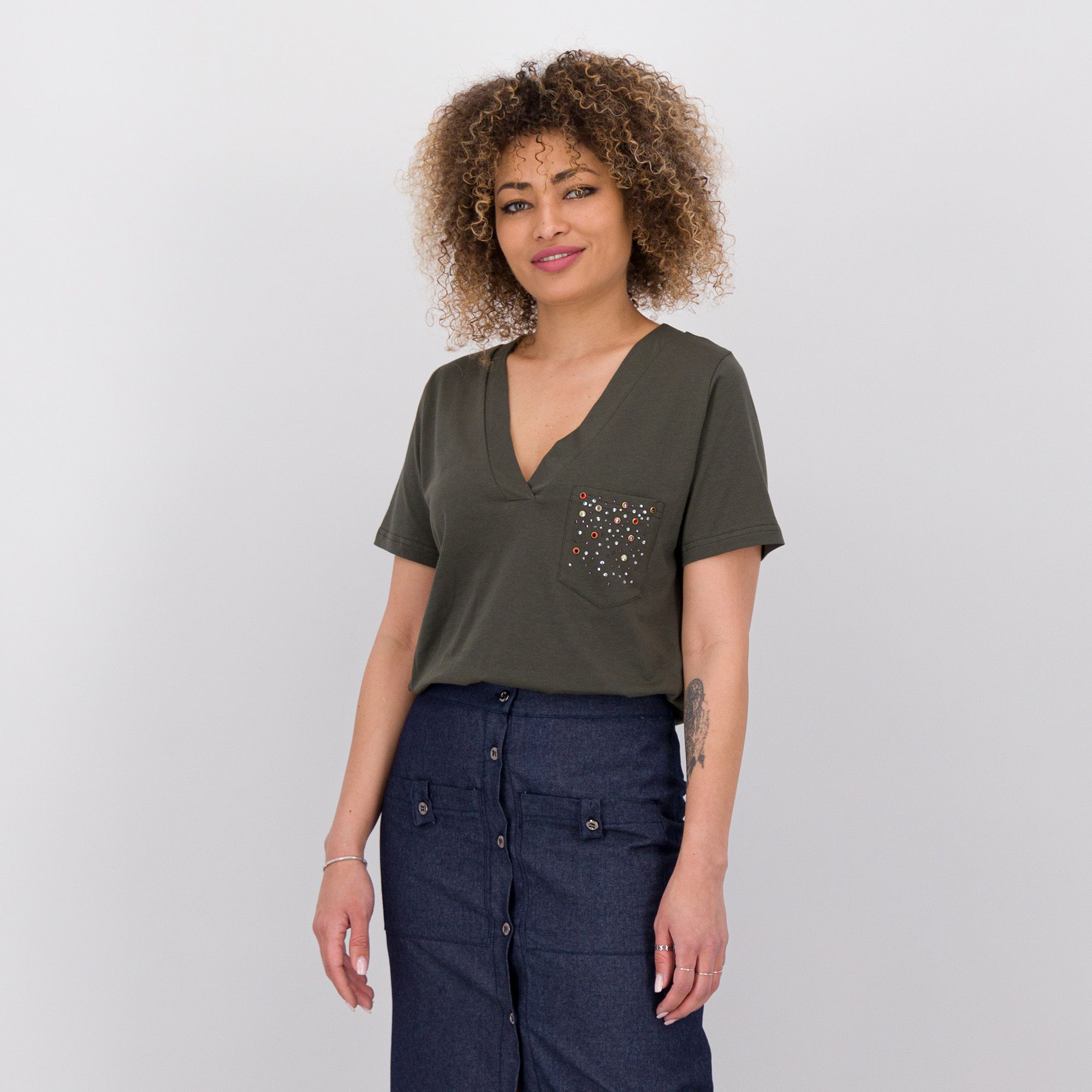 M’ama
T-Shirt a maniche
corte con scollo a V 
in cotone
