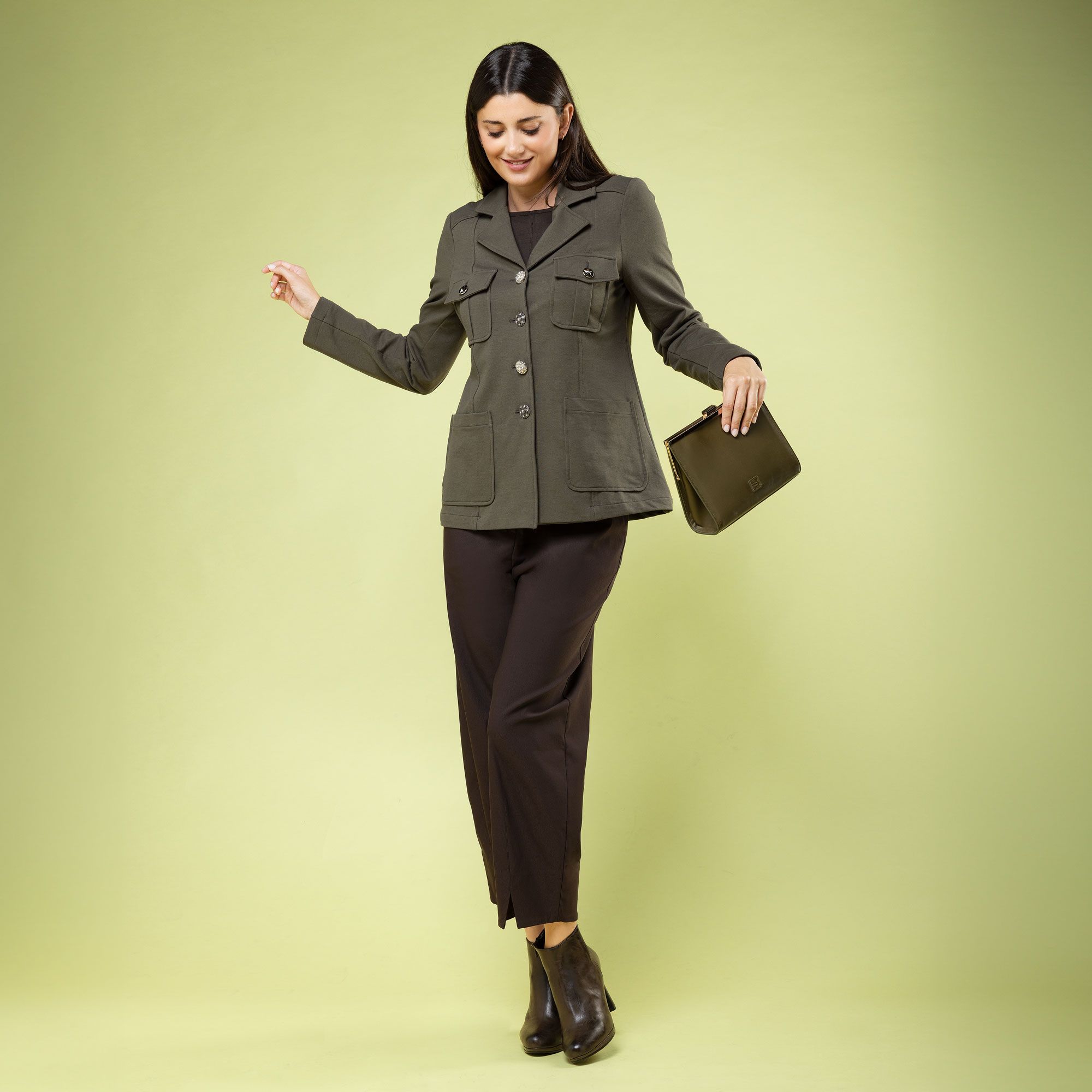 Caterina Lancini
Giacca regimental
in felpa di cotone 
con bottoni gioiello