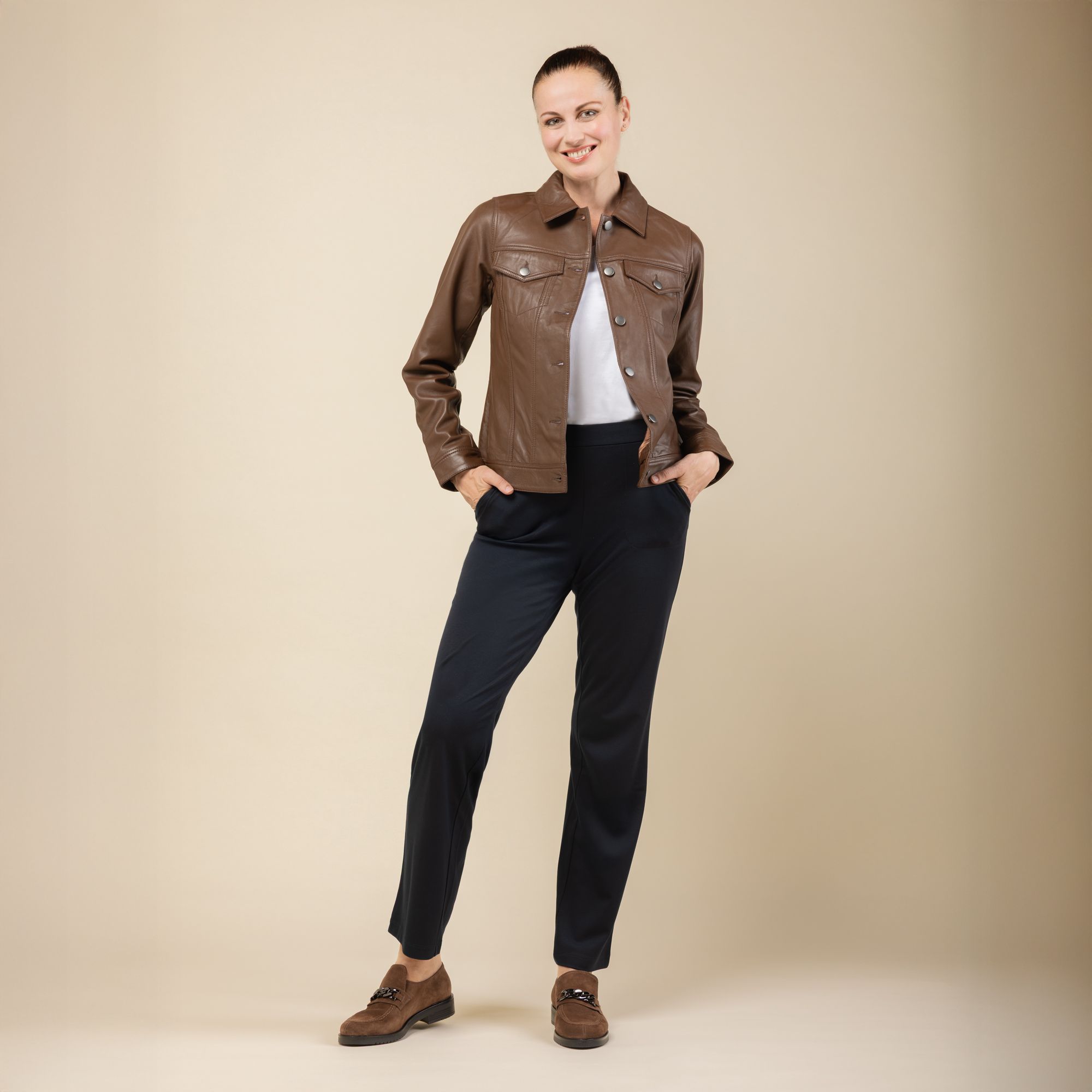 Isaac Mizrahi Live!
Giacca in pelle
foderata
con bottoni