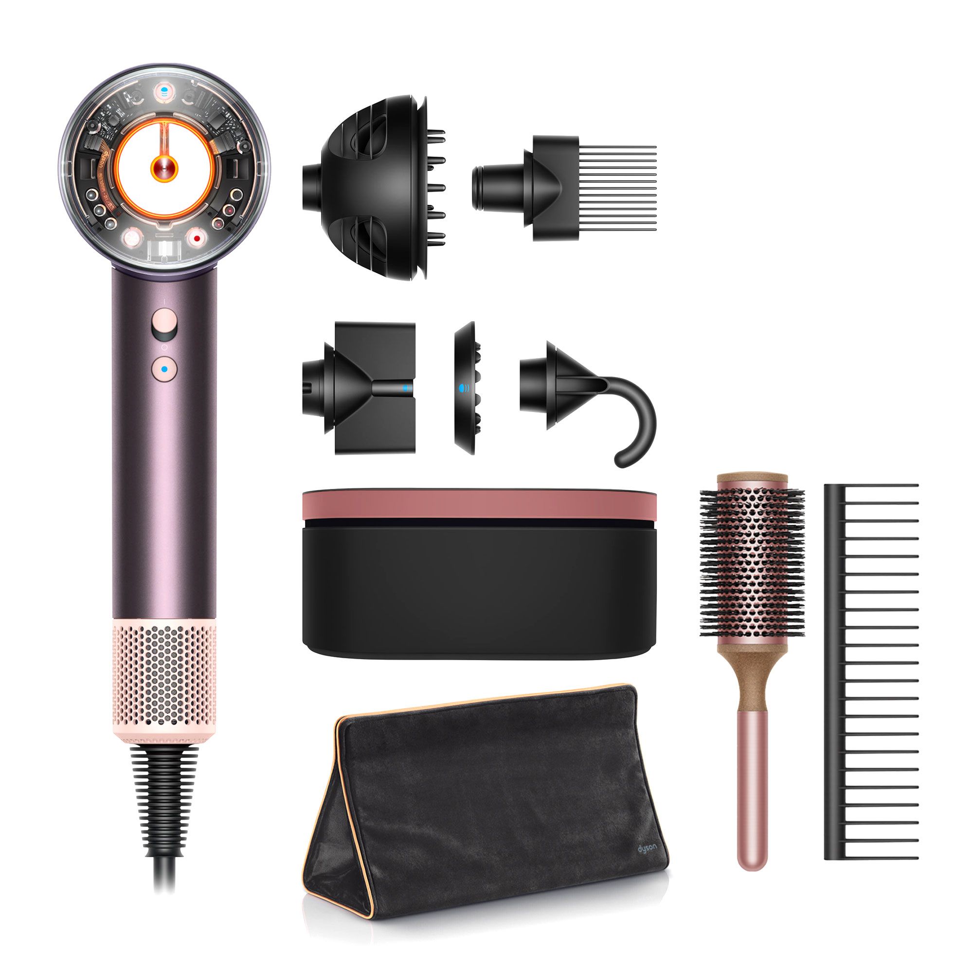 Dyson Supersonic Nural™ Jasper Plum, pettine, spazzola e travel bag