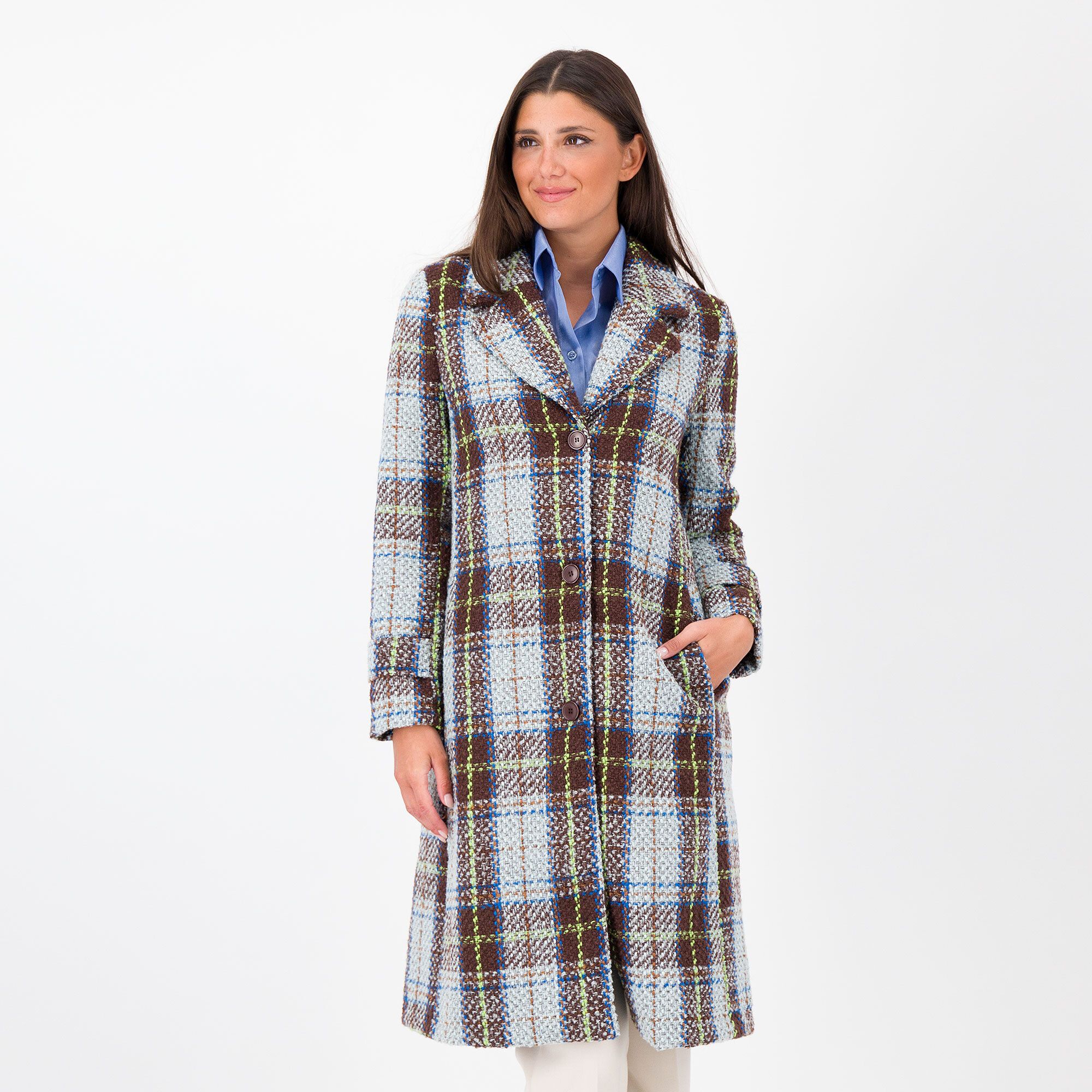 QVC Olly Doo Cappotto fantasia con rever stondati