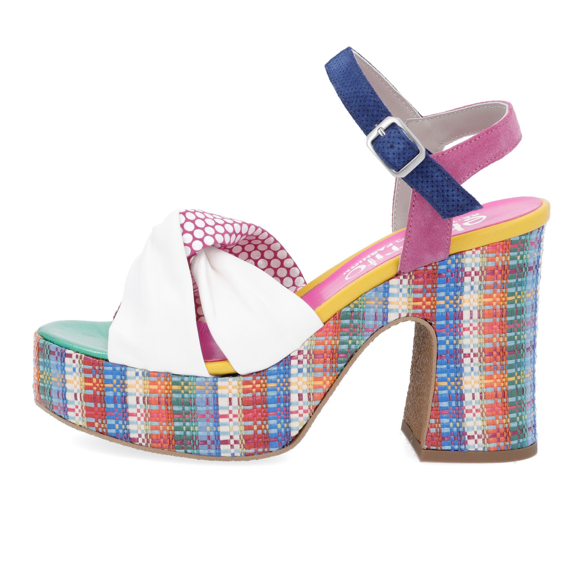 Ebarrito Sandali in pelle patchwork con tacco 11 cm