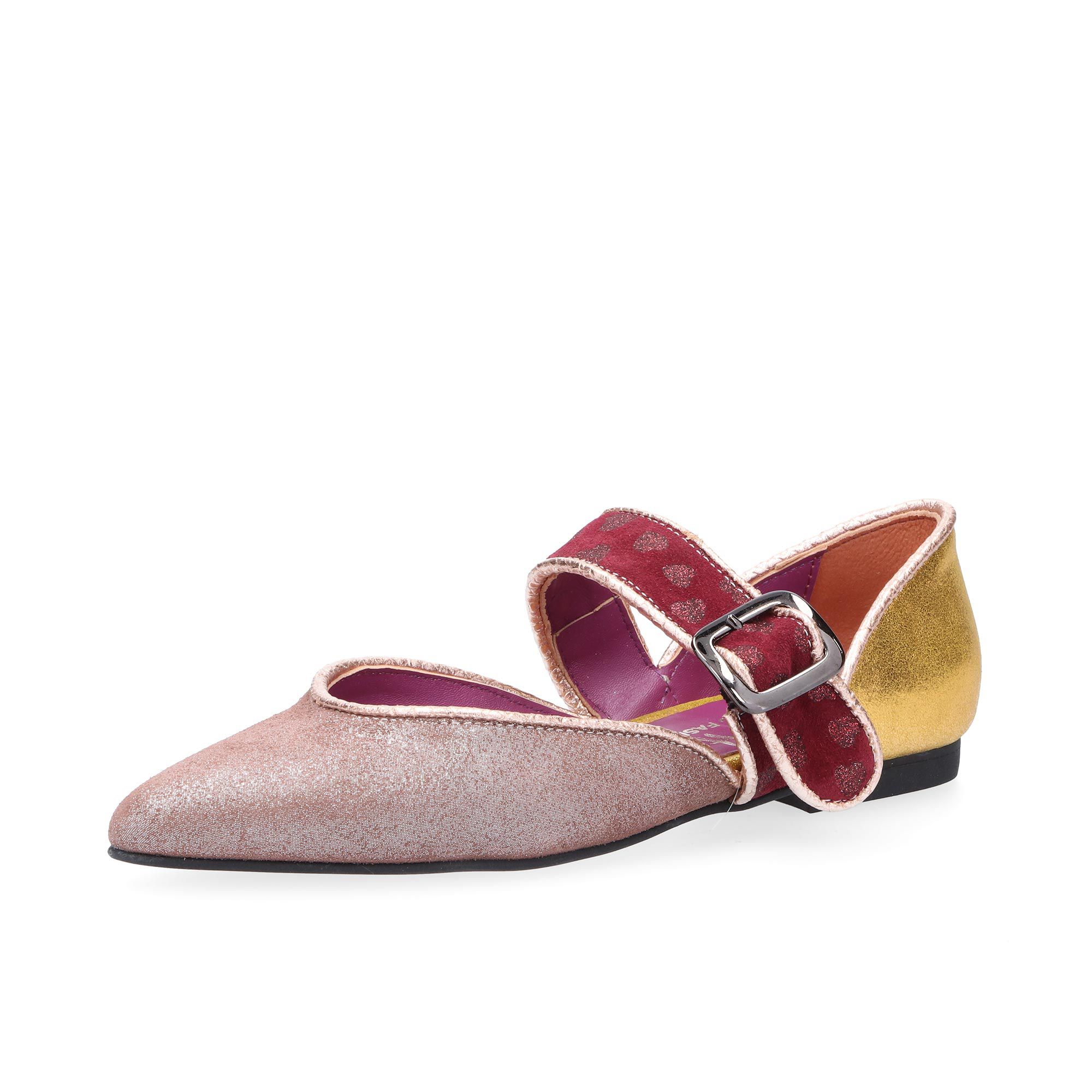 Ebarrito Ballerine flat in pelle stampa patchwork