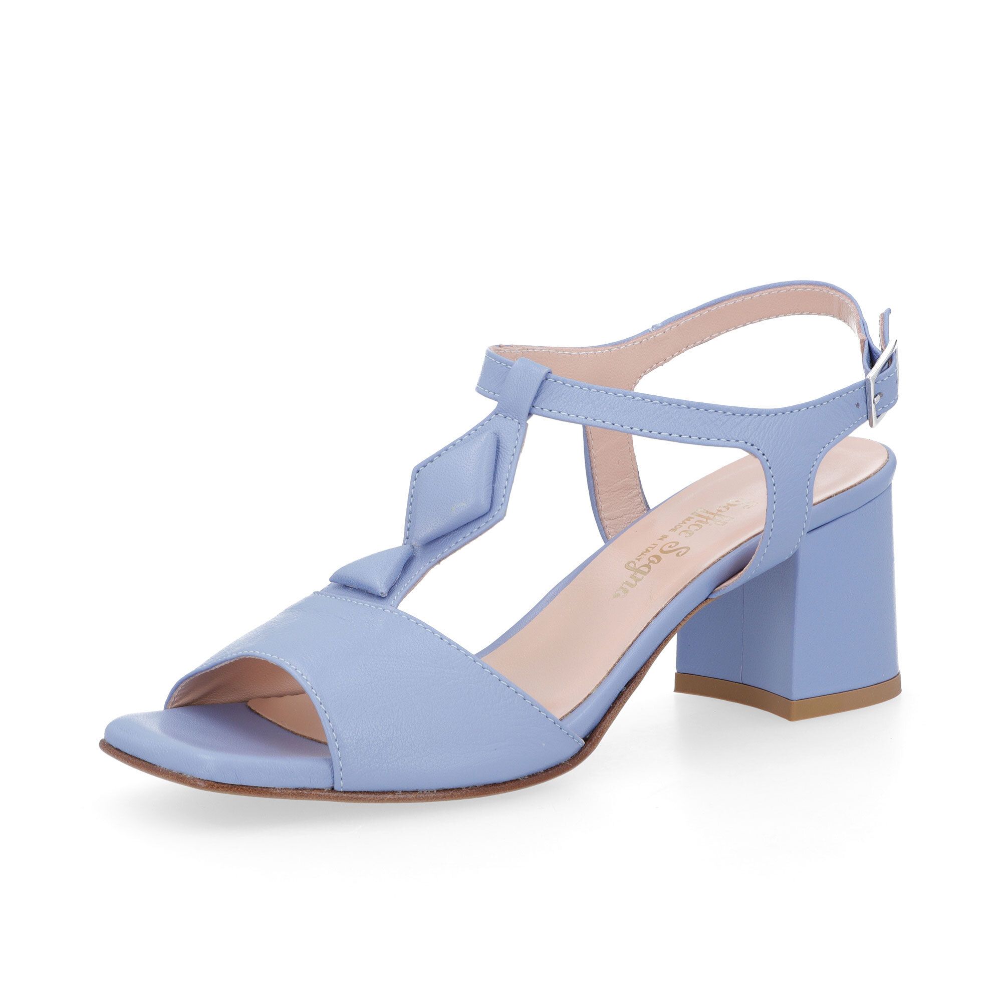 Soffice Sogno Sandali a T in pelle con bottoni triangolari