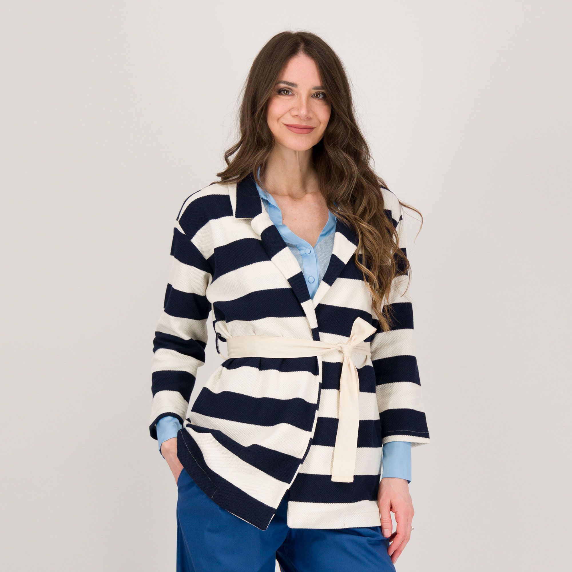 PALAZZO MODA Giacca cardigan in felpa nido d'ape misto cotone