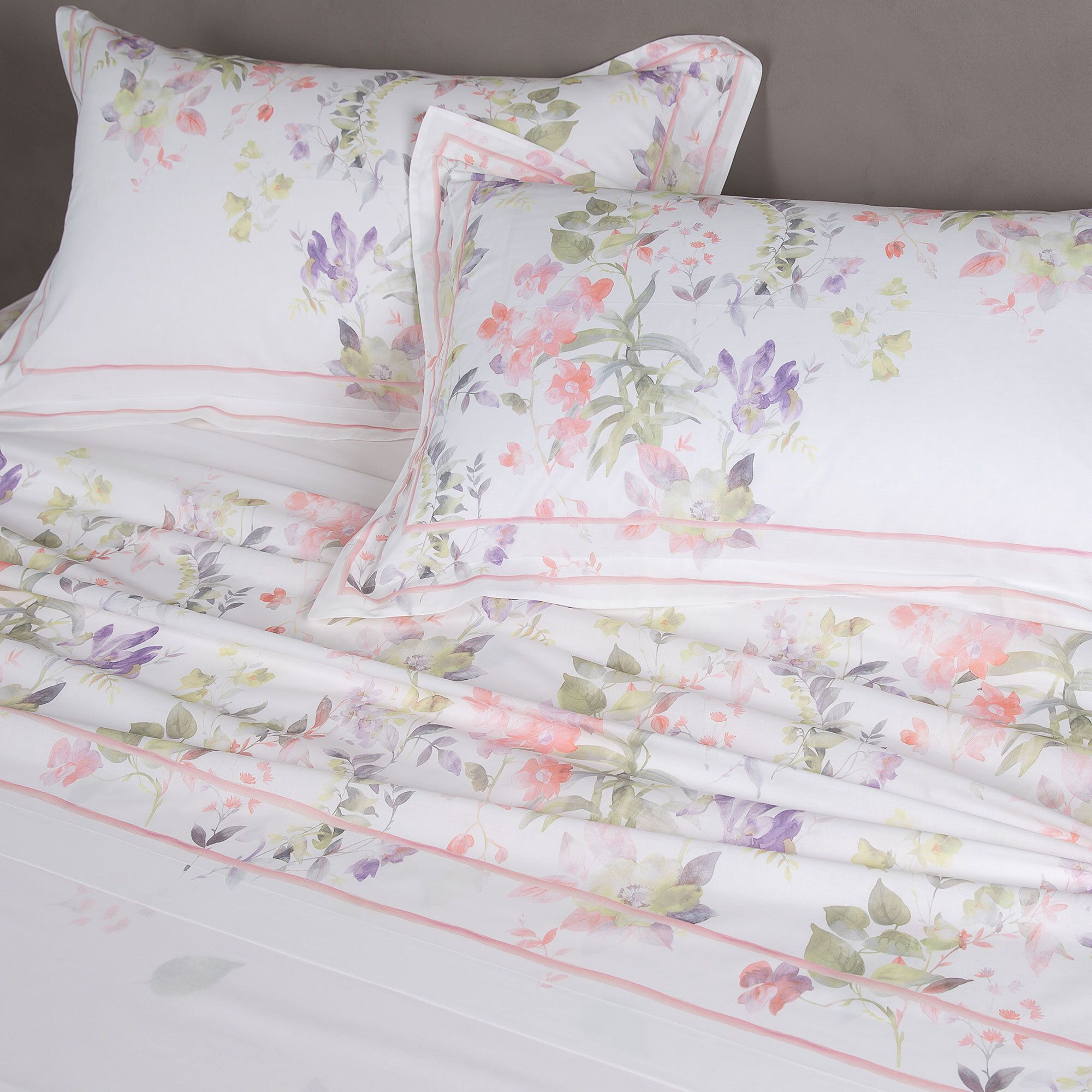 Ferò Polinesia Completo letto matrimoniale in mussola fantasia